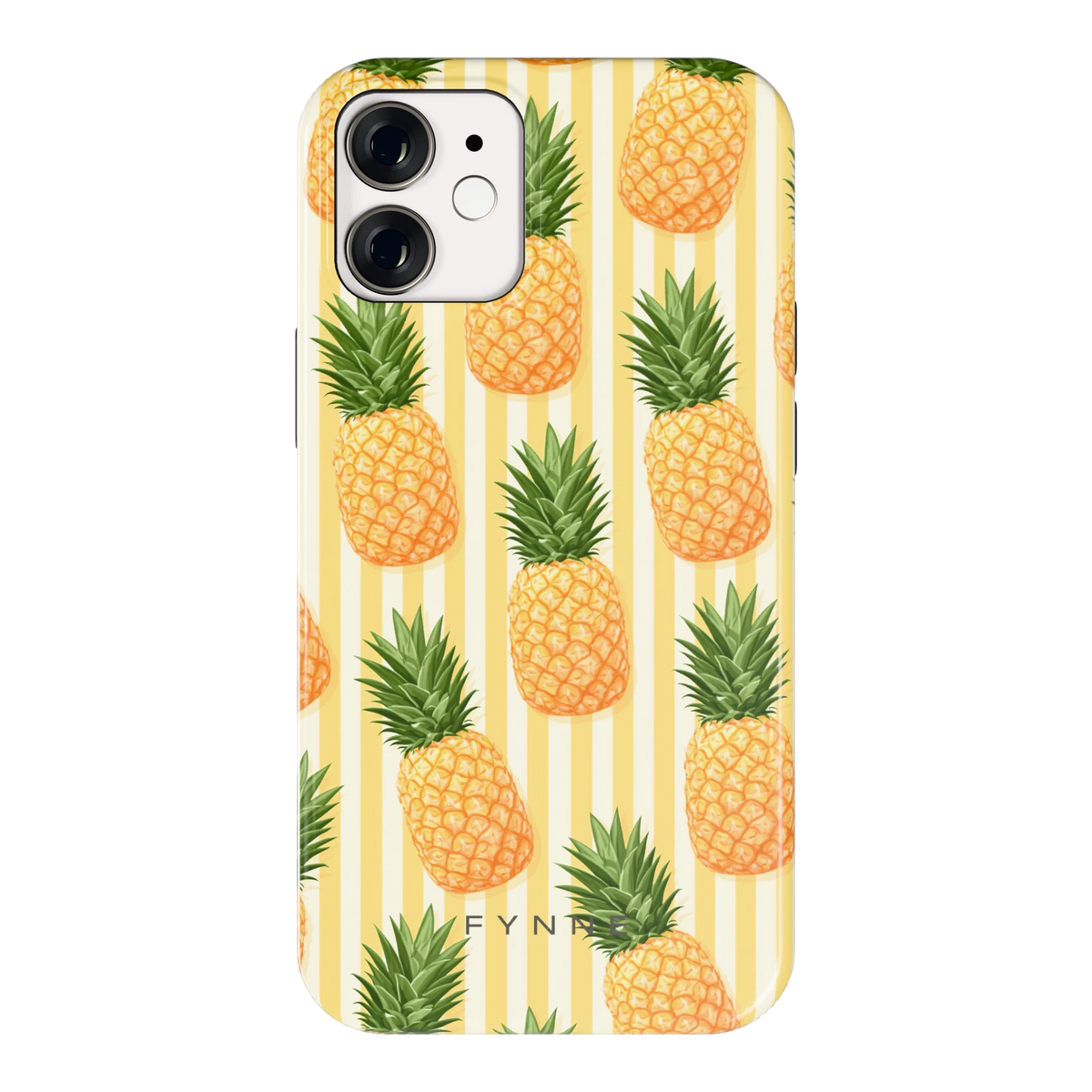 Ananas Strepen hoesje voor iPhone 12 mini, achterkant