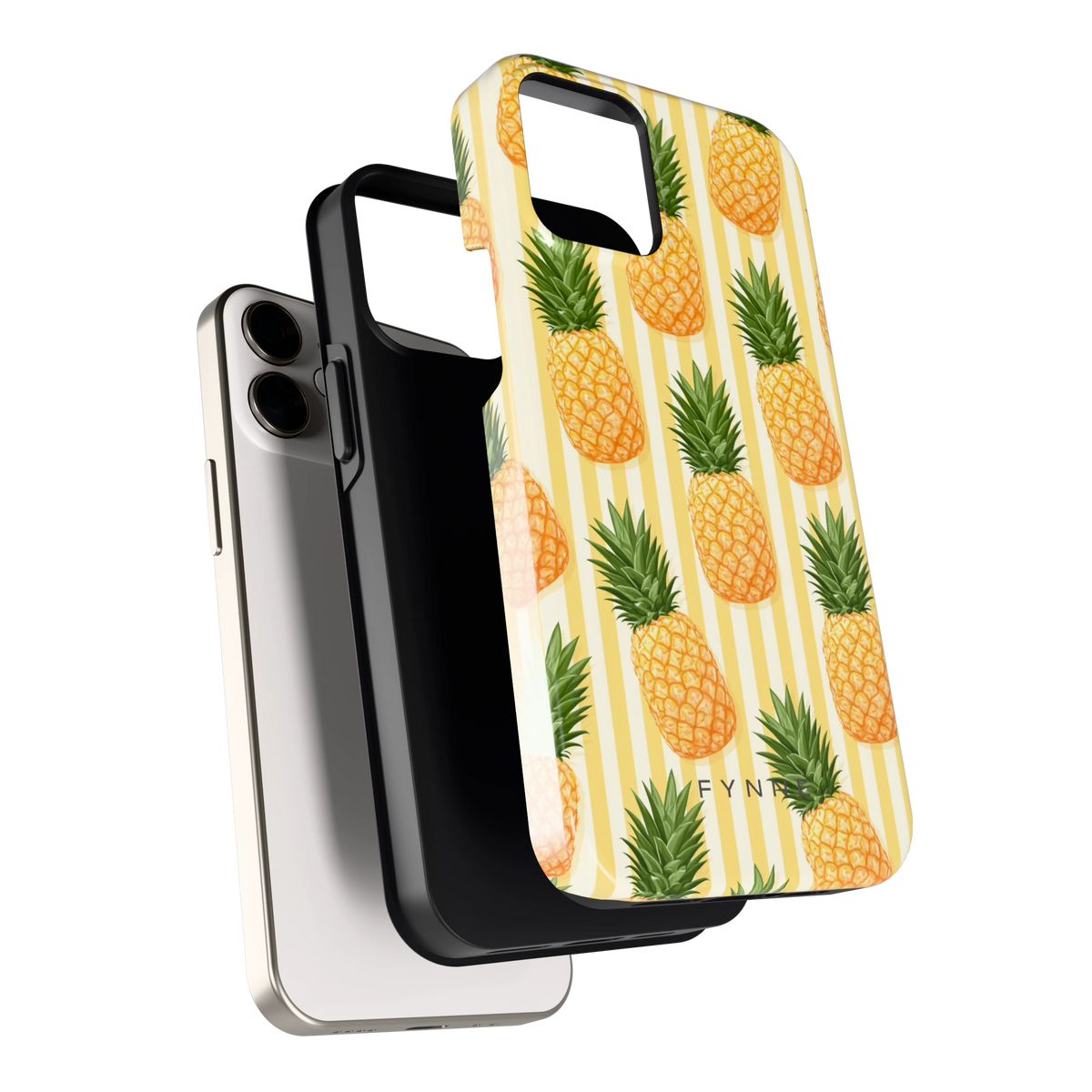 Ananas Strepen hoesje voor iPhone 12 mini, los van de telefoon