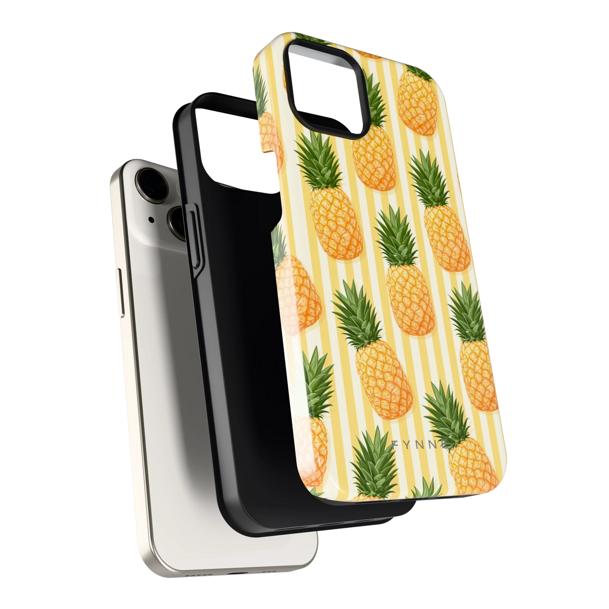 Ananas Strepen hoesje voor iPhone 13, los van de telefoon