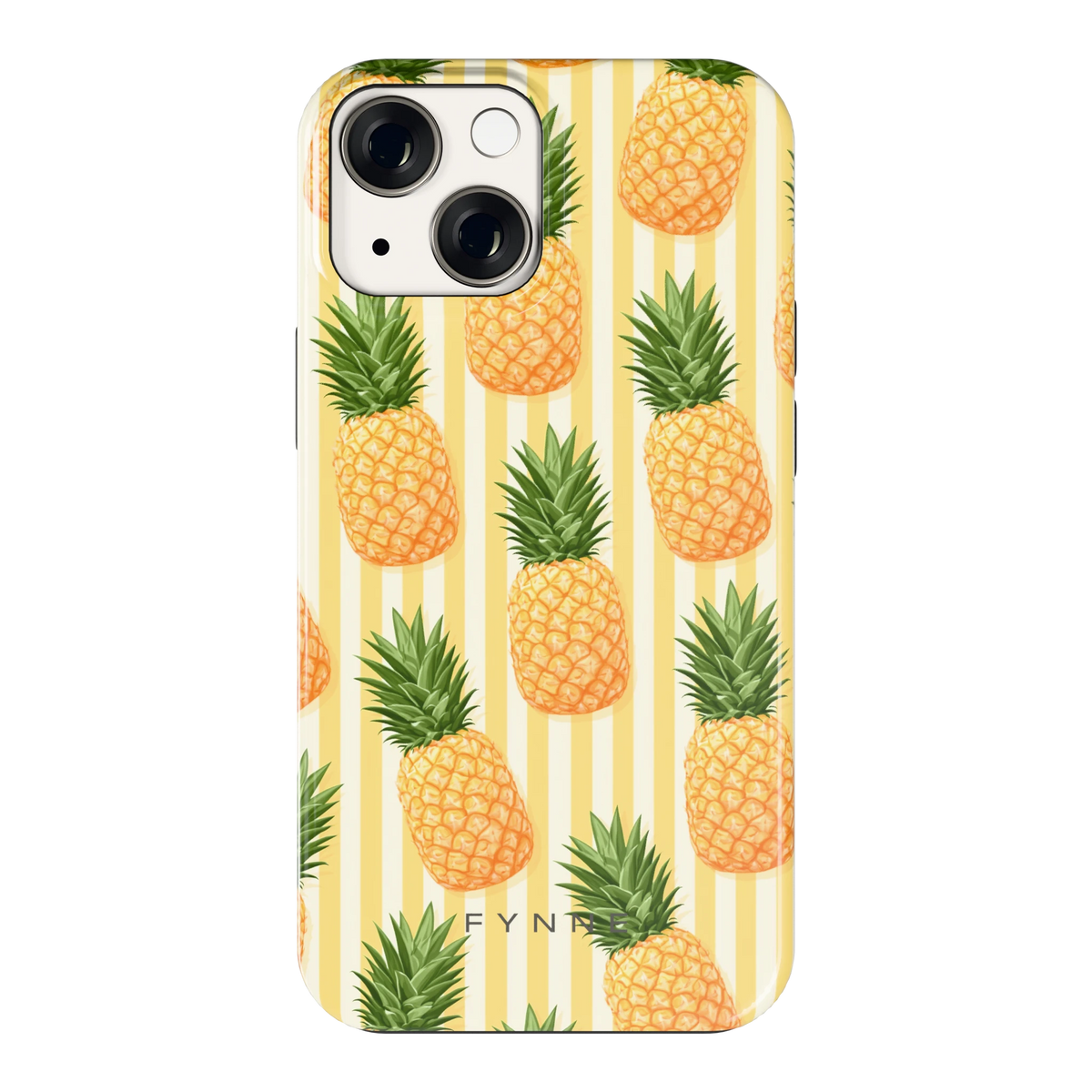 Ananas Strepen hoesje voor iPhone 13 mini, achterkant