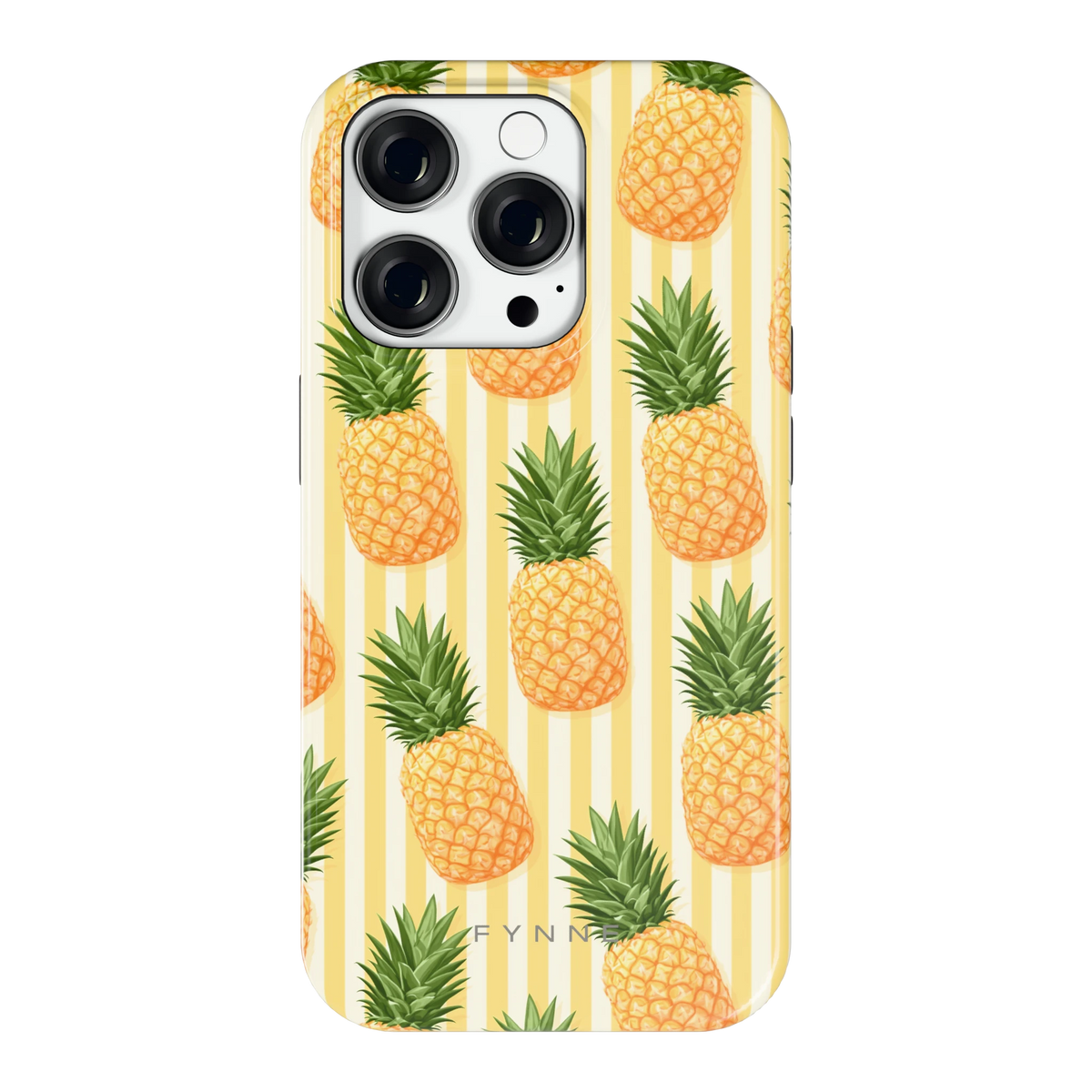 Ananas Strepen hoesje voor iPhone 14 Pro, achterkant