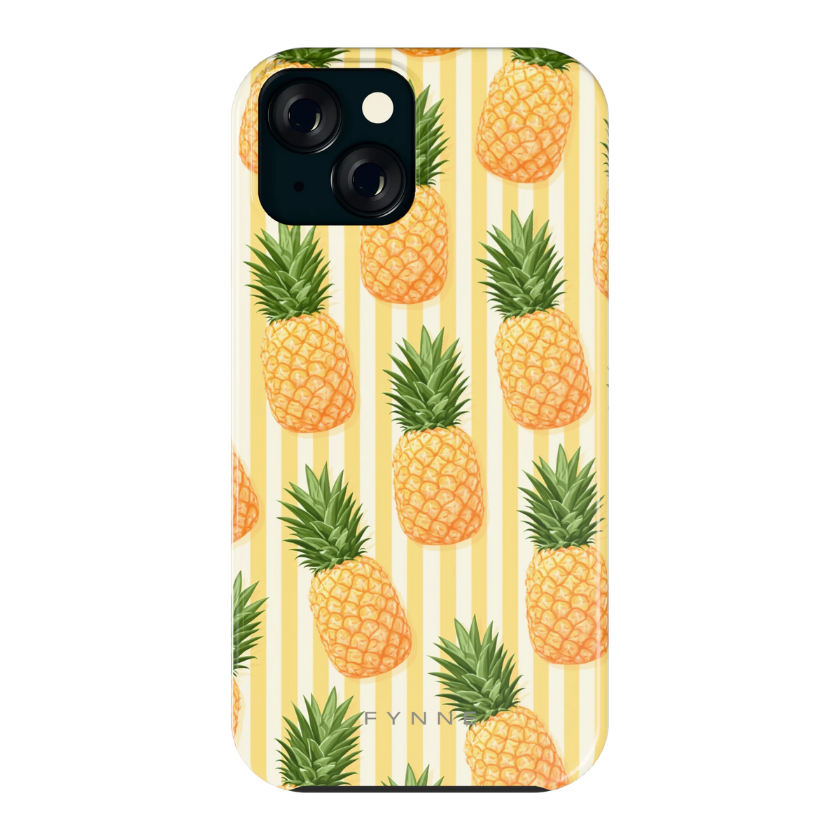 Ananas Strepen hoesje voor iPhone 15, achterkant