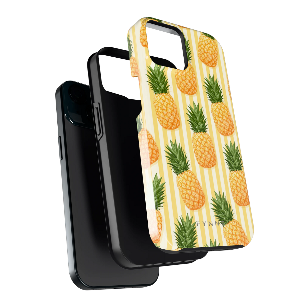 Ananas Strepen hoesje voor iPhone 15, los van de telefoon