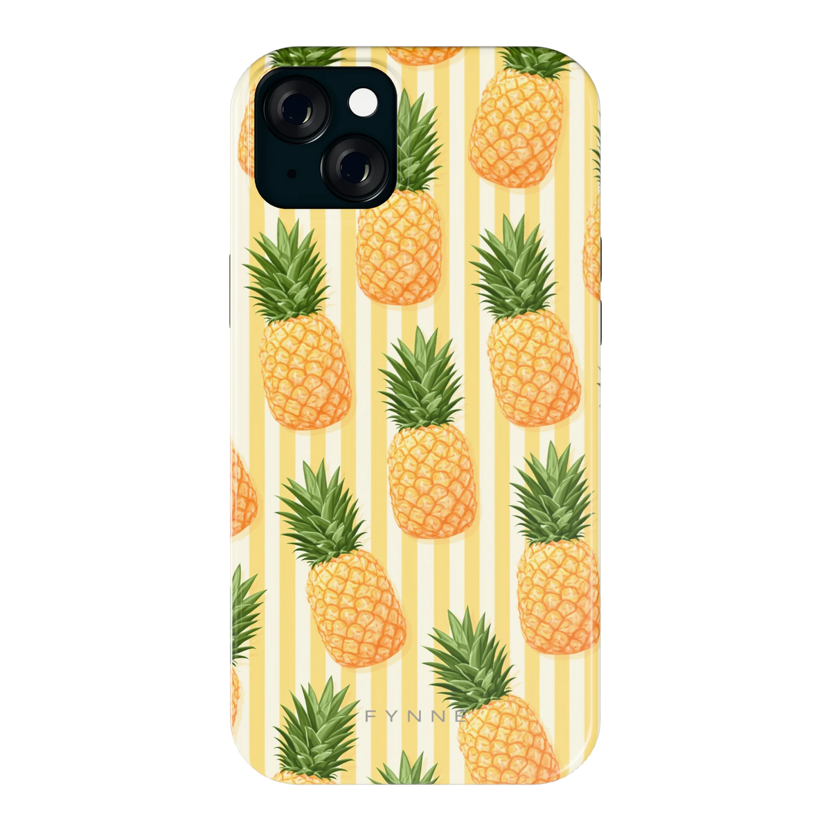 Ananas Strepen hoesje voor iPhone 15 Plus, achterkant