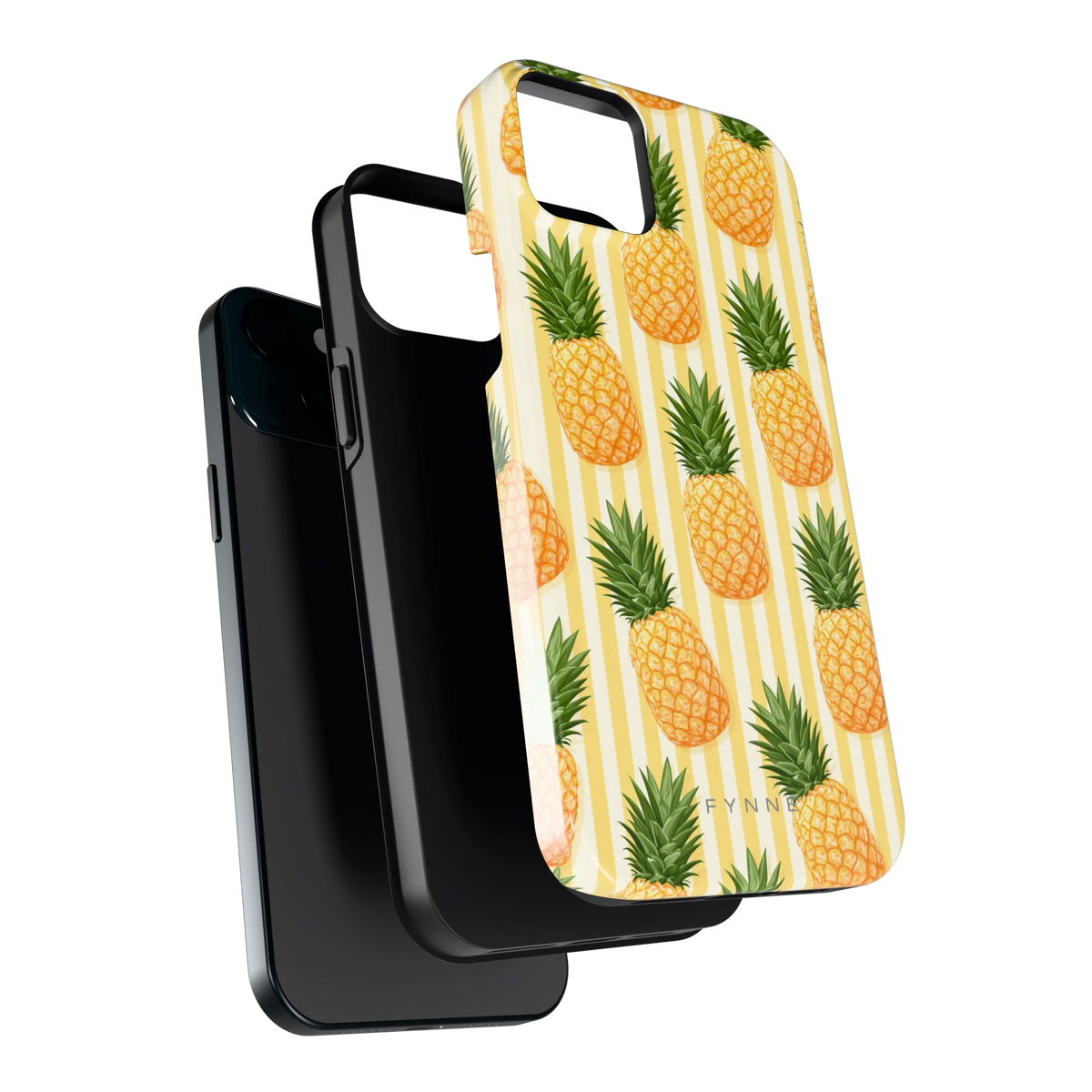 Ananas Strepen hoesje voor iPhone 15 Plus, los van de telefoon