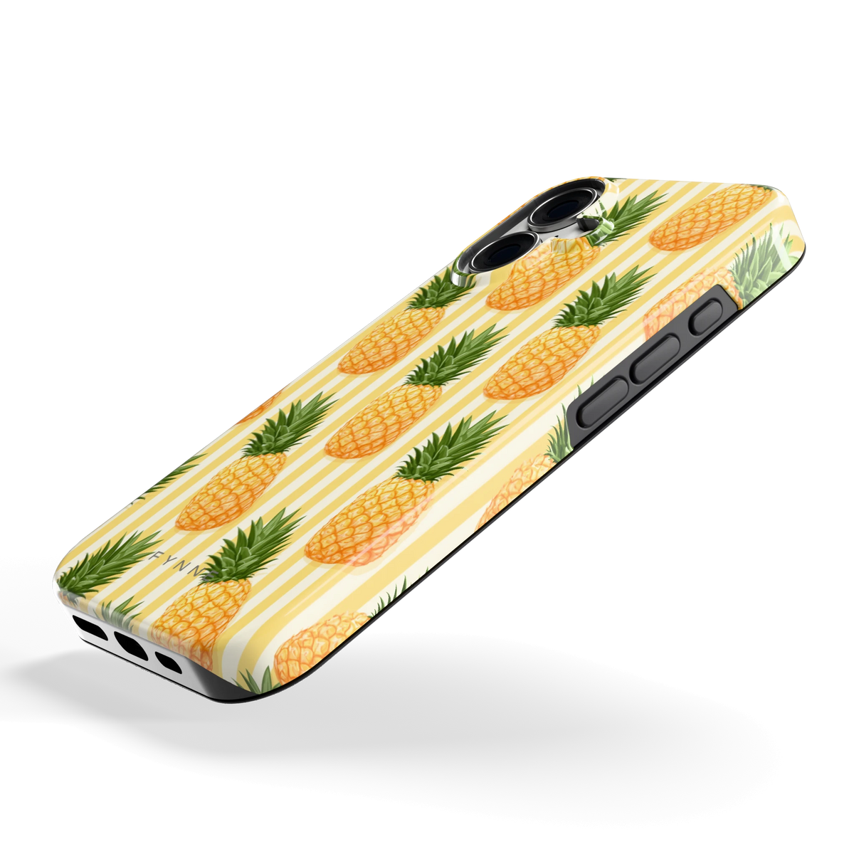 Ananas Strepen hoesje voor iPhone 16, schuin