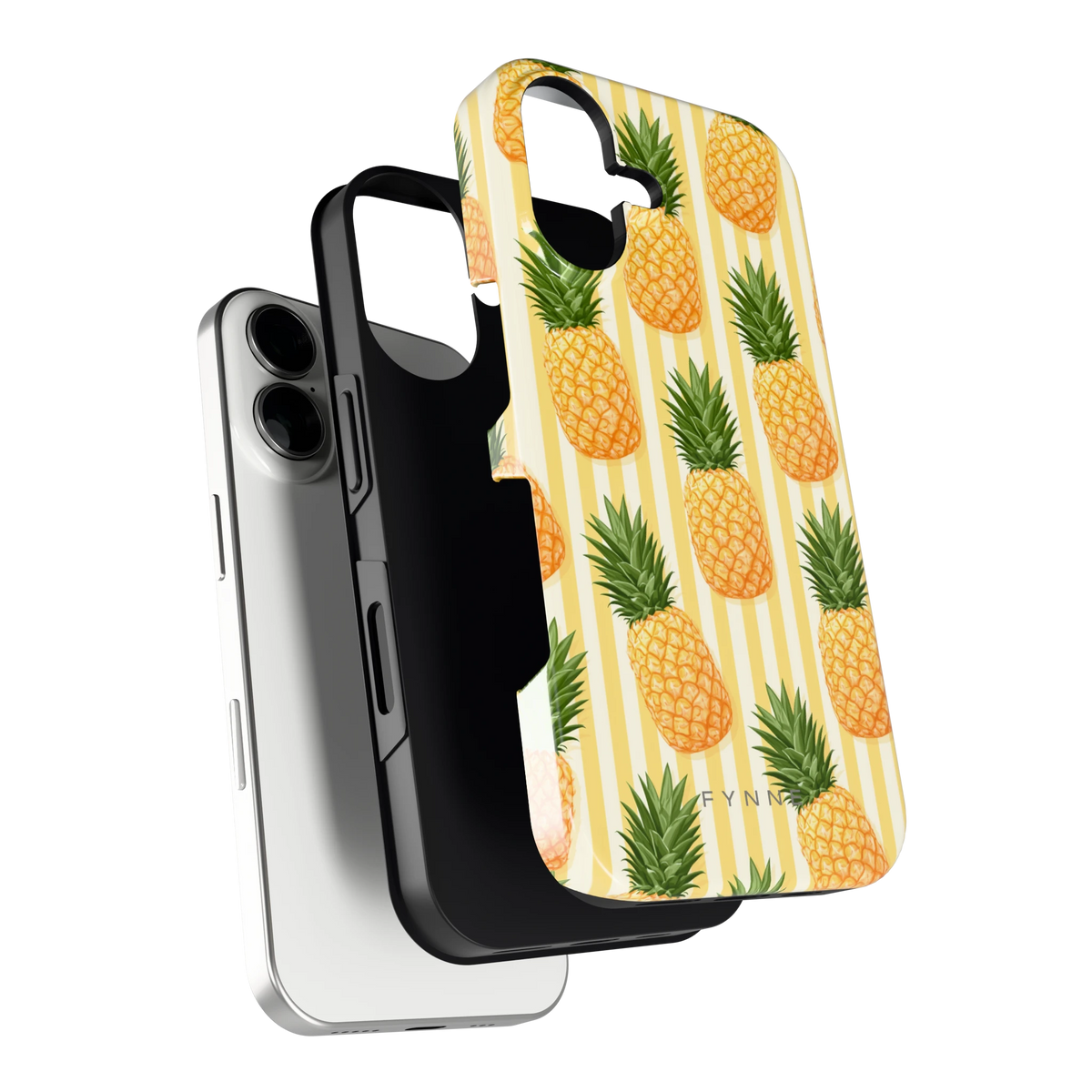 Ananas Strepen hoesje voor iPhone 16, los van de telefoon
