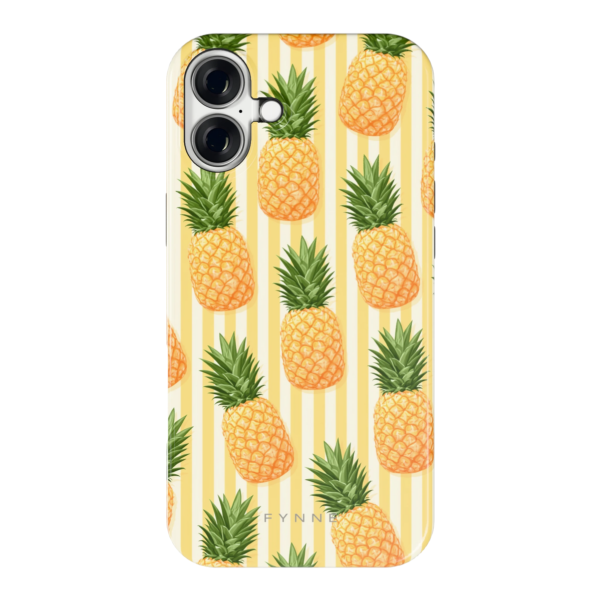 Ananas Strepen hoesje voor iPhone 16 Plus, achterkant
