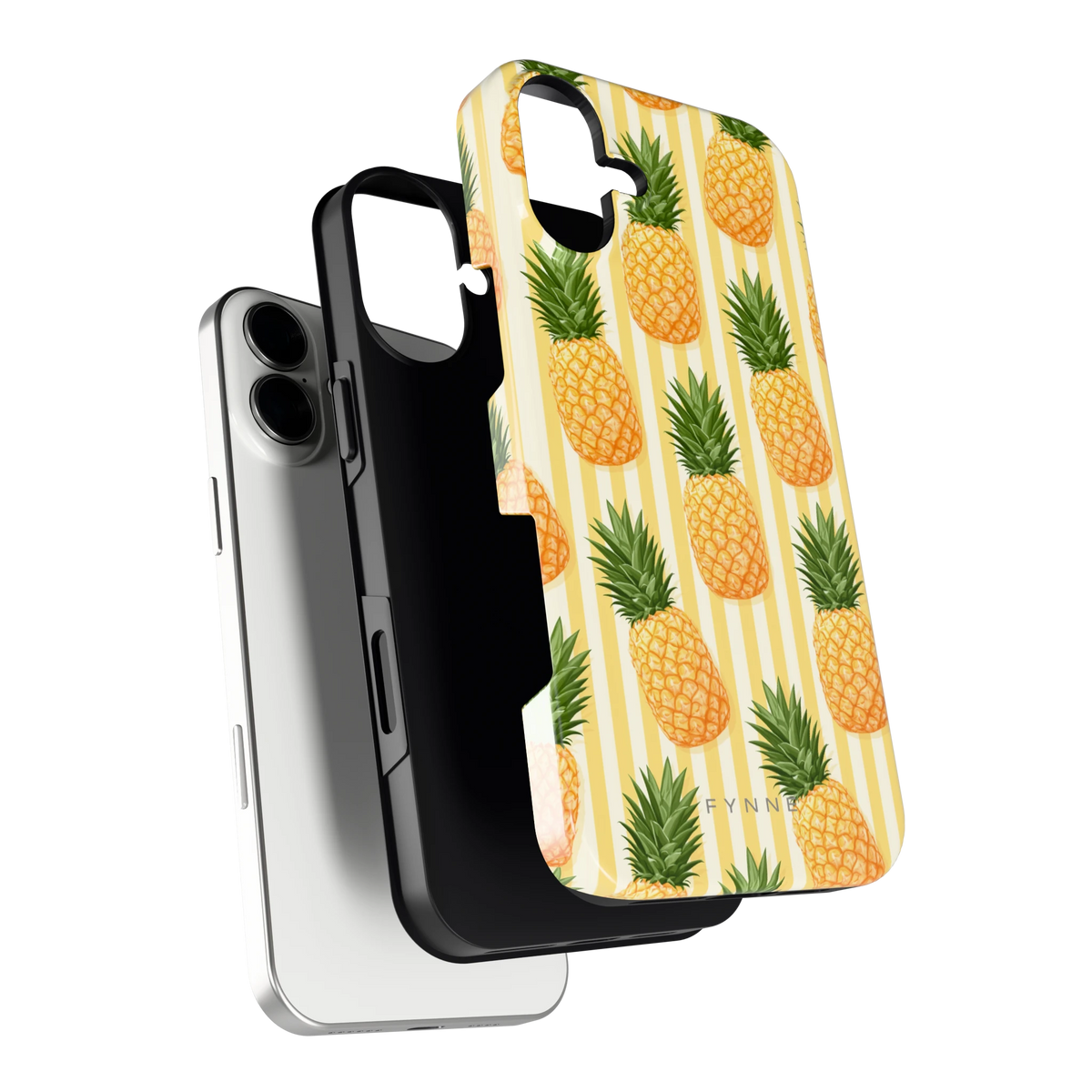 Ananas Strepen hoesje voor iPhone 16 Plus, los van de telefoon