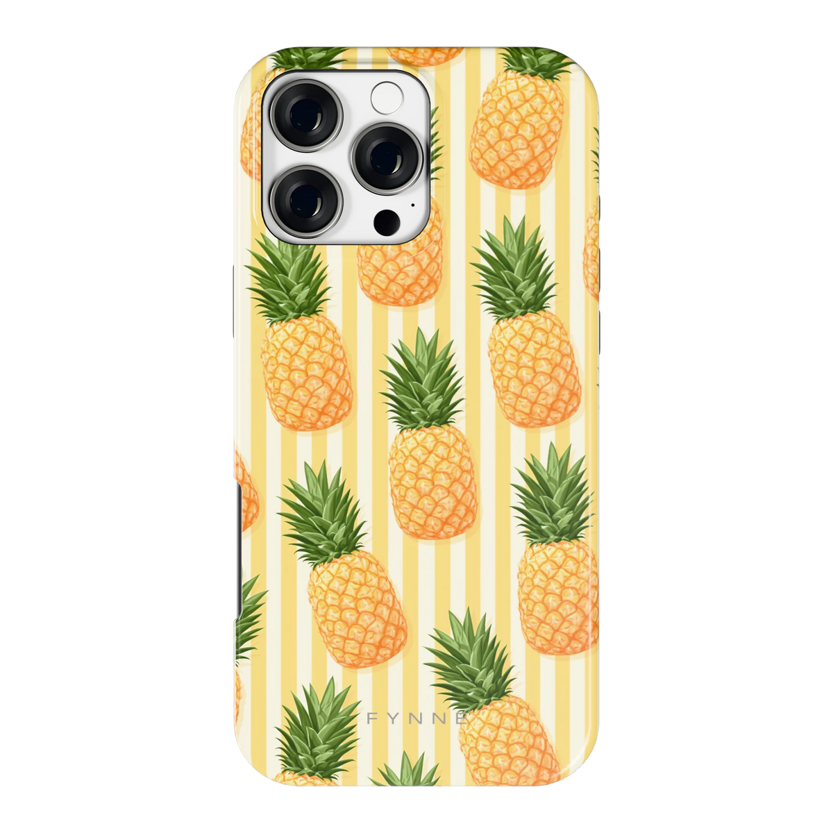 Ananas Strepen hoesje voor iPhone 16 Pro Max, achterkant