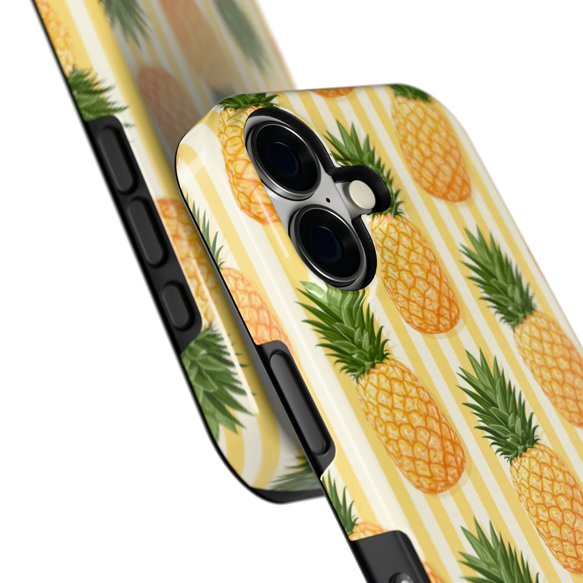 Ananas Strepen hoesje voor iPhone 17, close-up