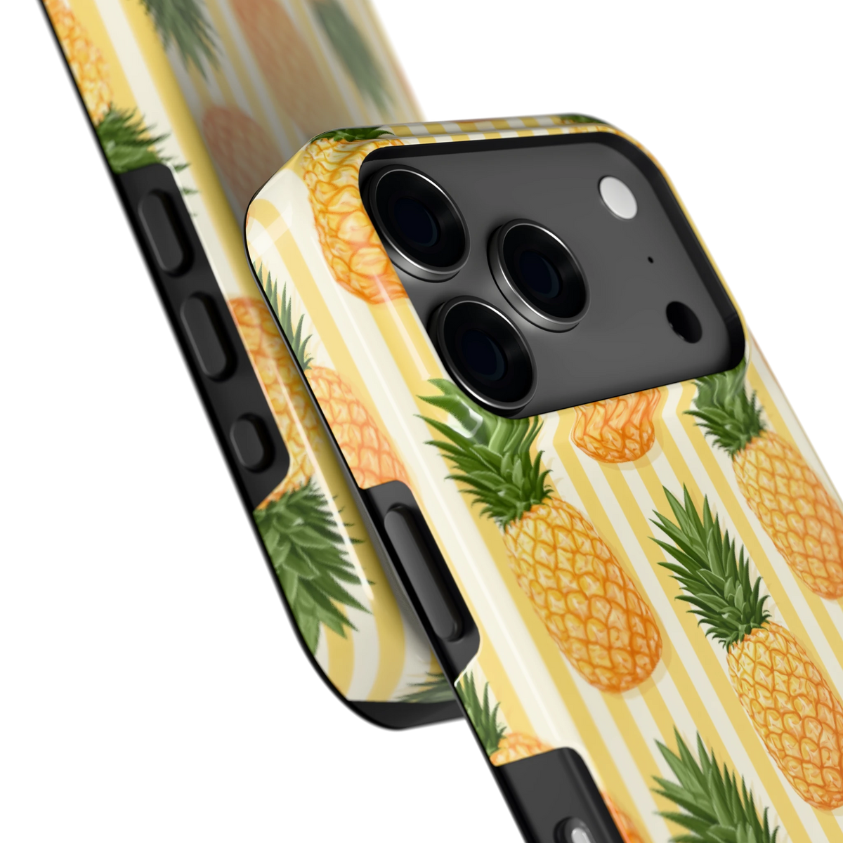 Ananas Strepen hoesje voor iPhone 17 Pro, close-up