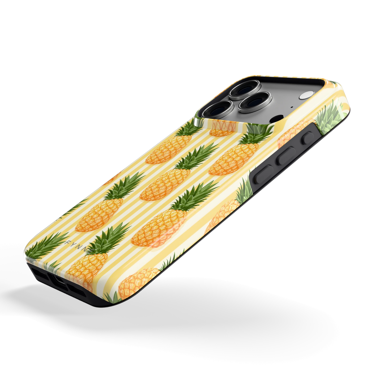 Ananas Strepen hoesje voor iPhone 18 Pro, schuin
