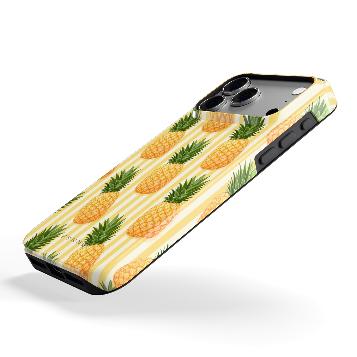 Ananas Strepen hoesje voor iPhone 18 Pro Max, schuin