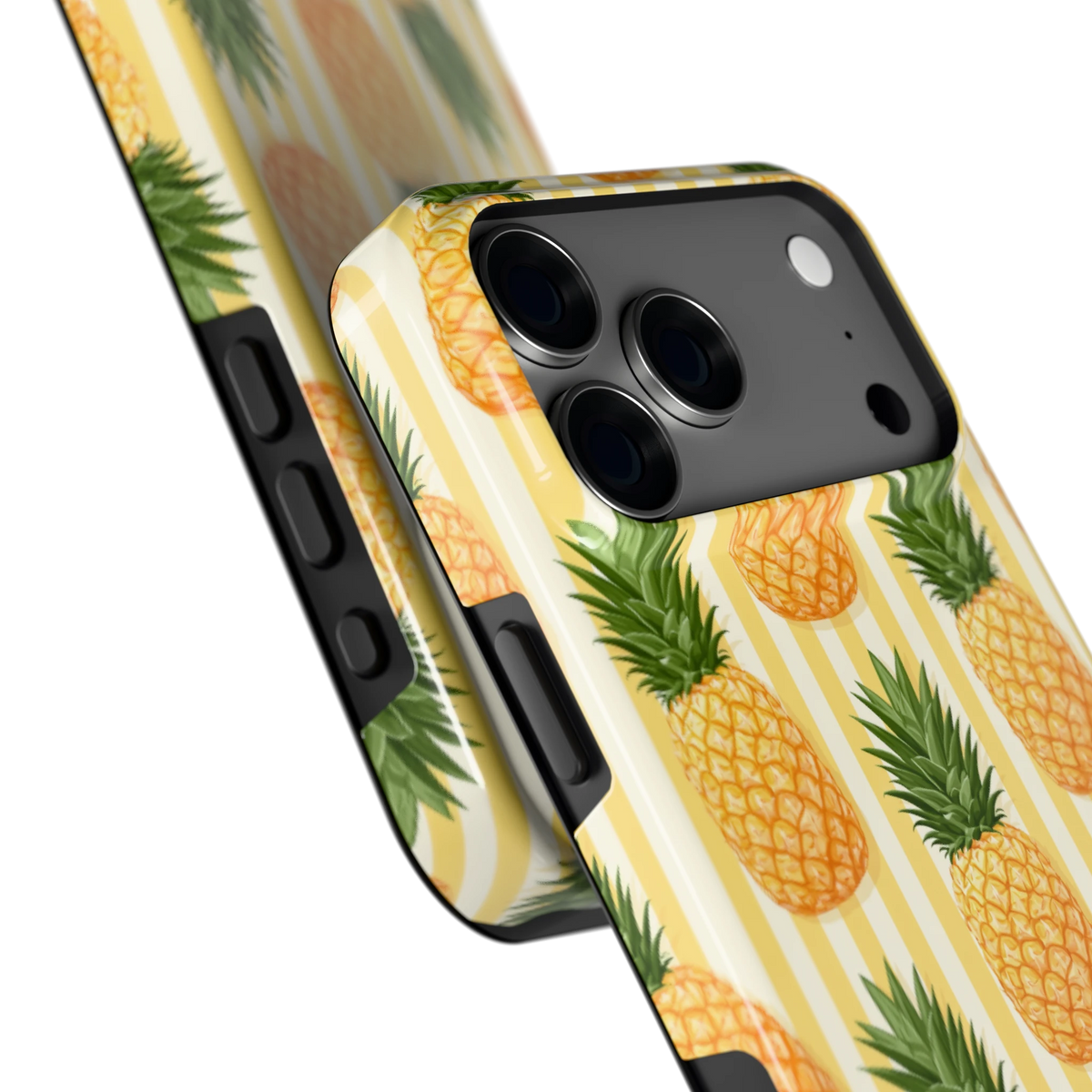 Ananas Strepen hoesje voor iPhone 18 Pro Max, close-up
