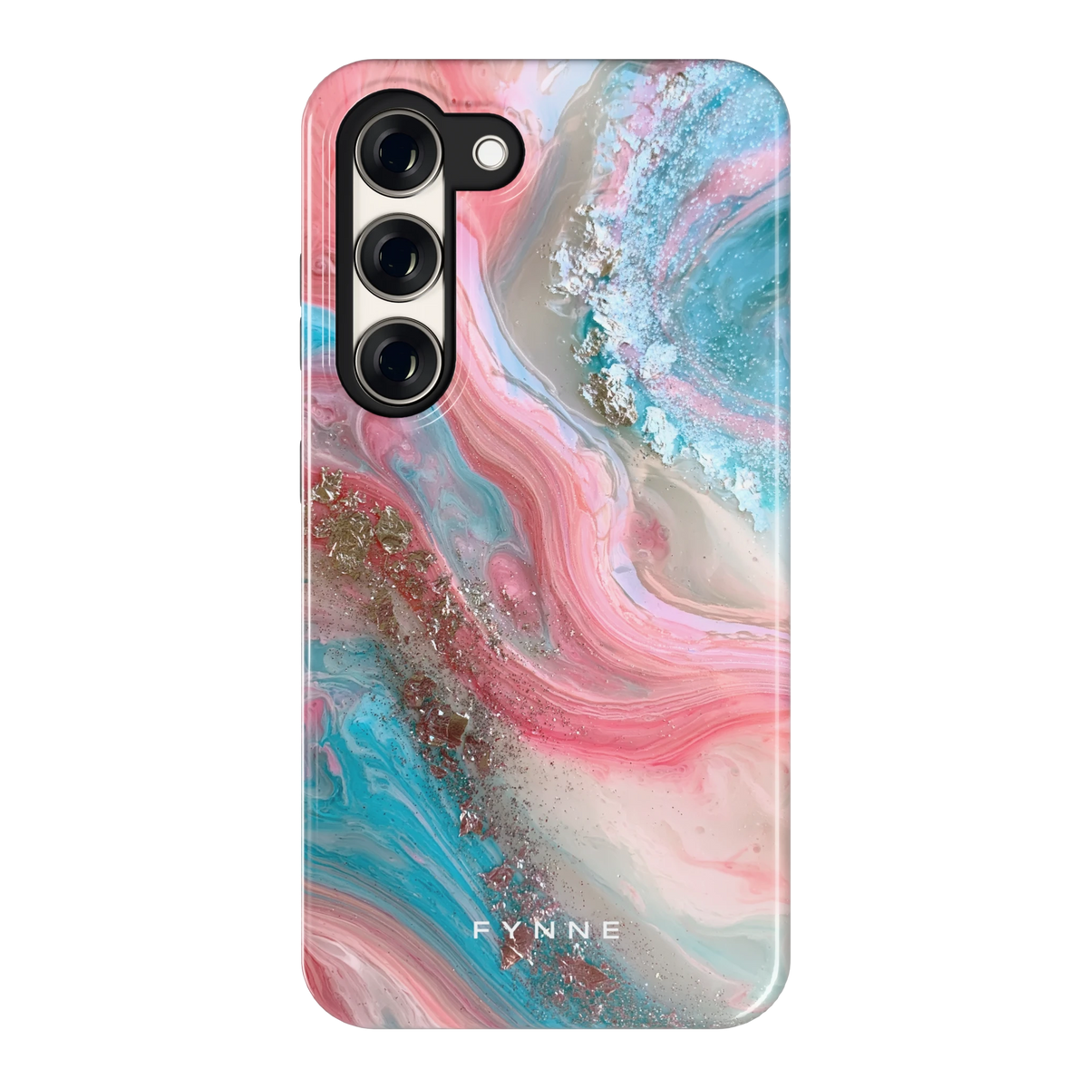 Roze Aqua Marmer hoesje voor Galaxy S23, achterkant