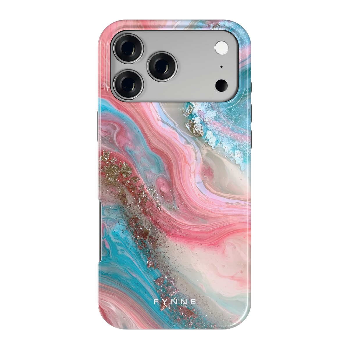 Roze Aqua Marmer hoesje voor iPhone 17 Pro Max, achterkant