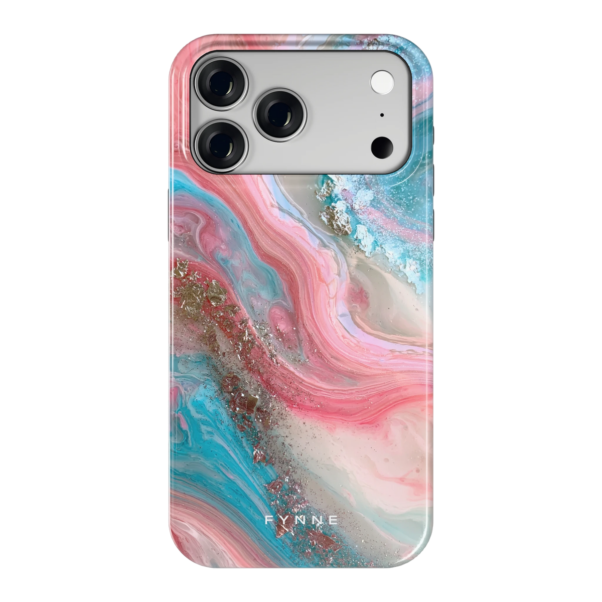 Roze Aqua Marmer hoesje voor iPhone 18 Pro Max, achterkant