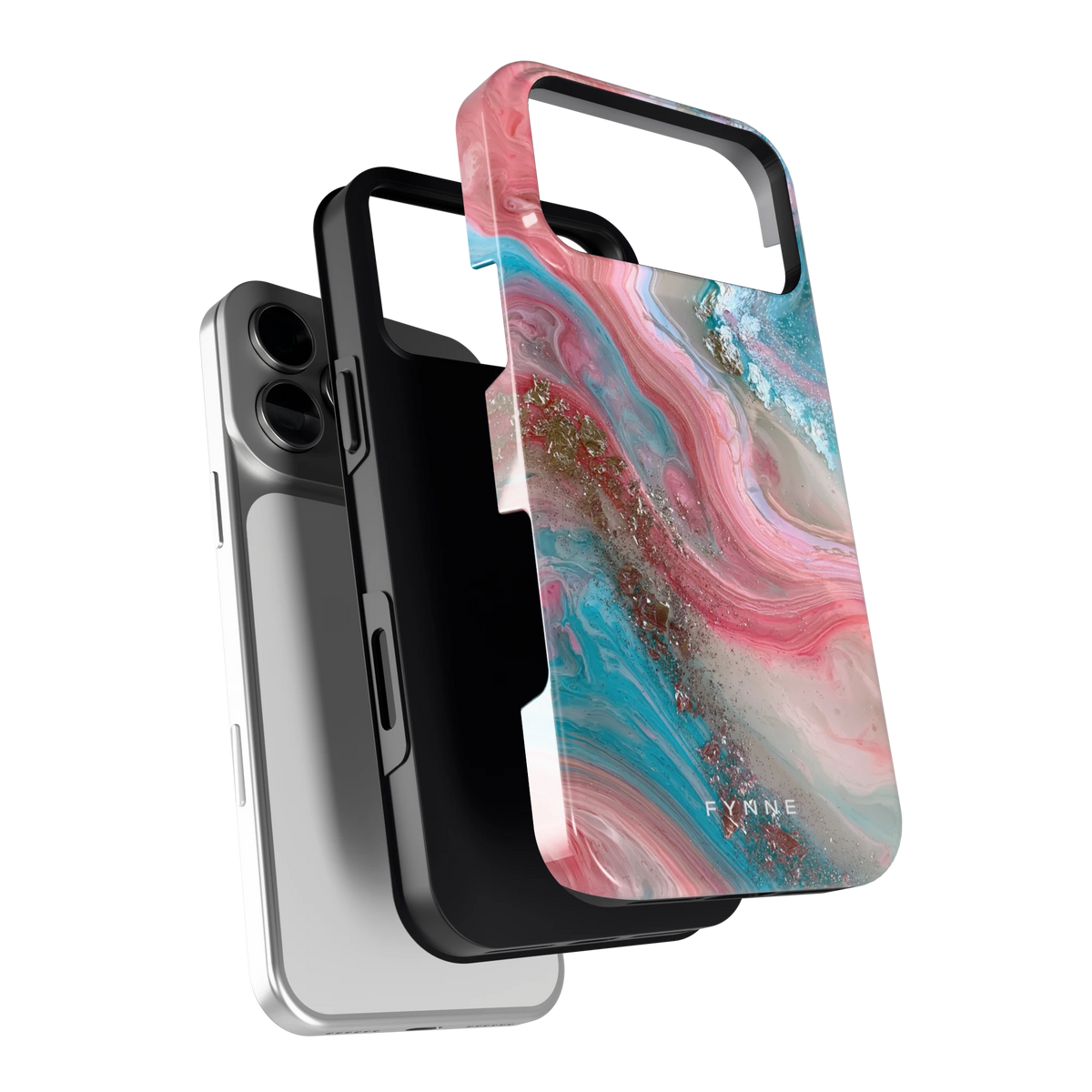 Roze Aqua Marmer hoesje voor iPhone 18 Pro Max, los van de telefoon