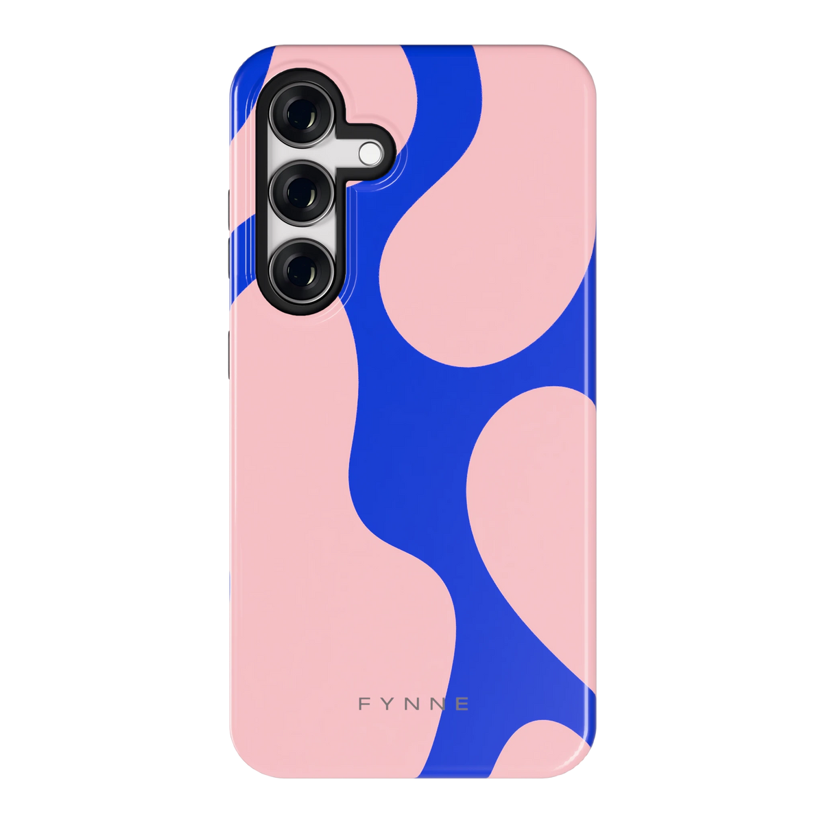 Roze Blauwe Blobs hoesje voor Galaxy S24, achterkant