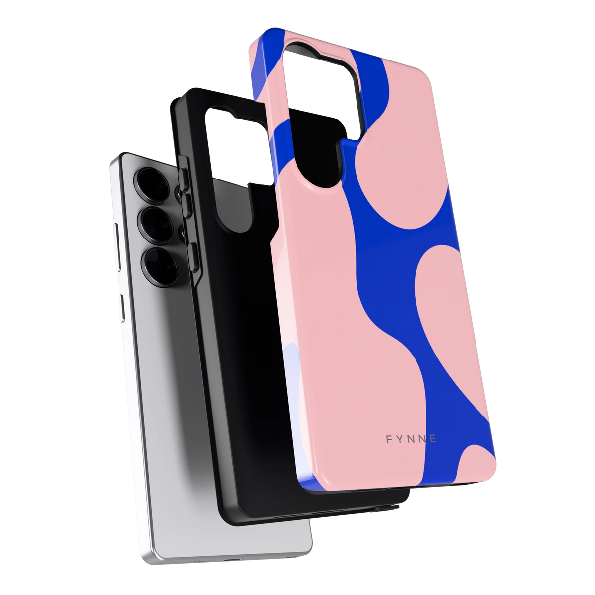 Roze Blauwe Blobs hoesje voor Galaxy S25 Ultra, los van de telefoon