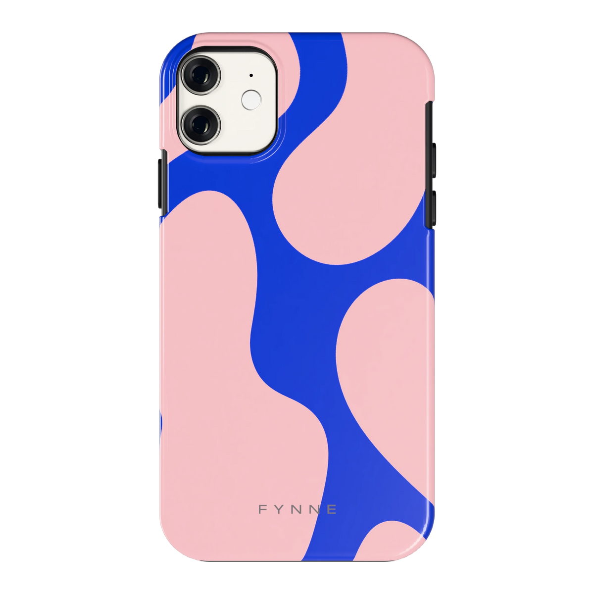 Roze Blauwe Blobs hoesje voor iPhone 11, achterkant