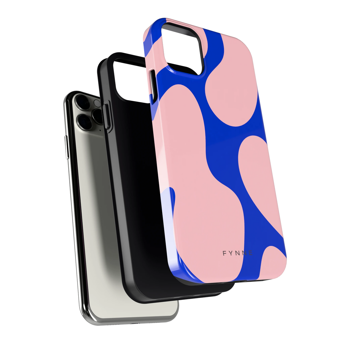 Roze Blauwe Blobs hoesje voor iPhone 11 Pro Max, los van de telefoon