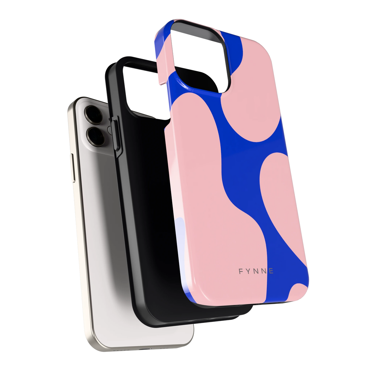 Roze Blauwe Blobs hoesje voor iPhone 12, los van de telefoon