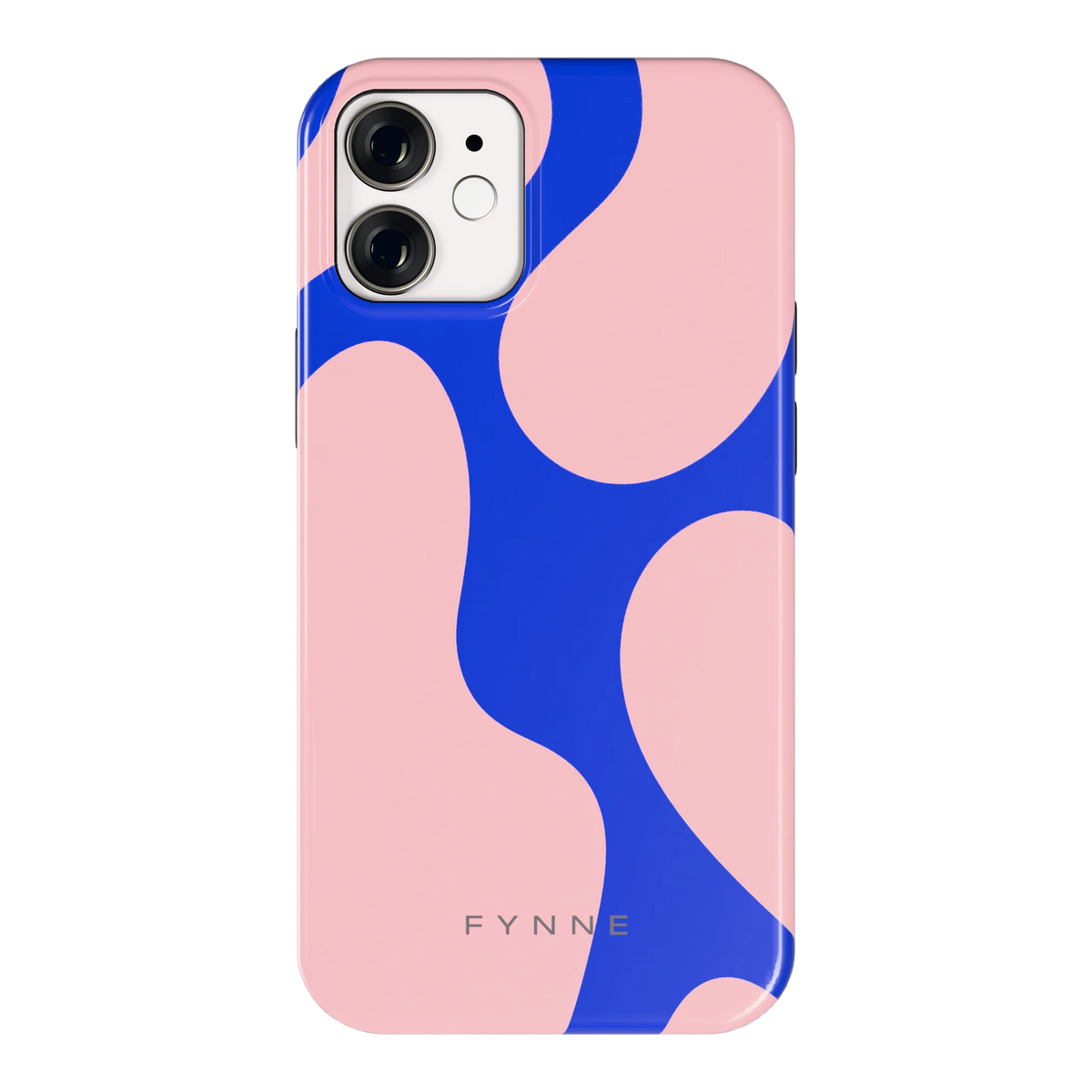 Roze Blauwe Blobs hoesje voor iPhone 12 mini, achterkant