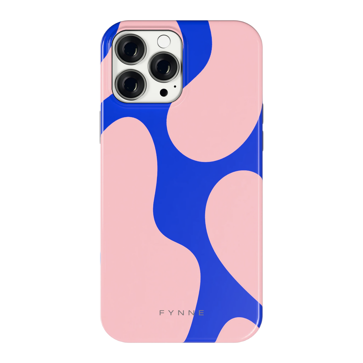 Roze Blauwe Blobs hoesje voor iPhone 13 Pro Max, achterkant
