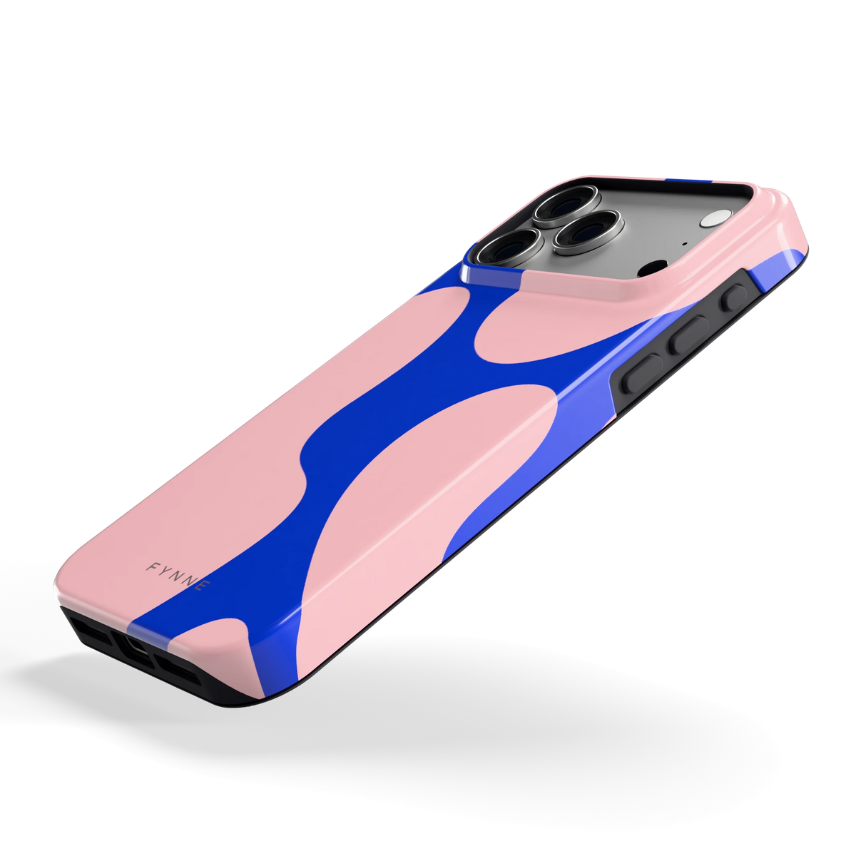 Roze Blauwe Blobs hoesje voor iPhone 18 Pro Max, schuin
