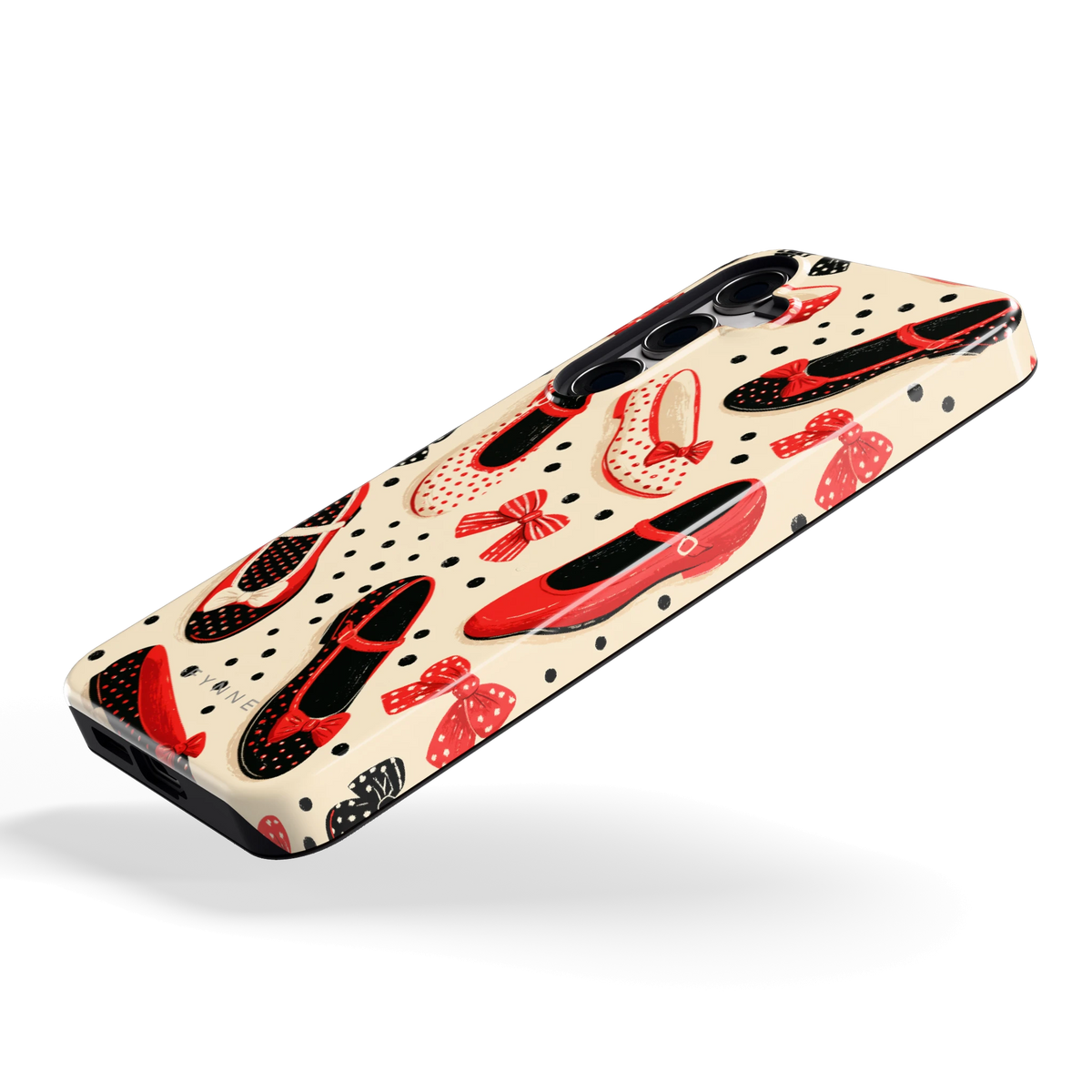 Stippen Ballerina's hoesje voor Galaxy S24+, schuin