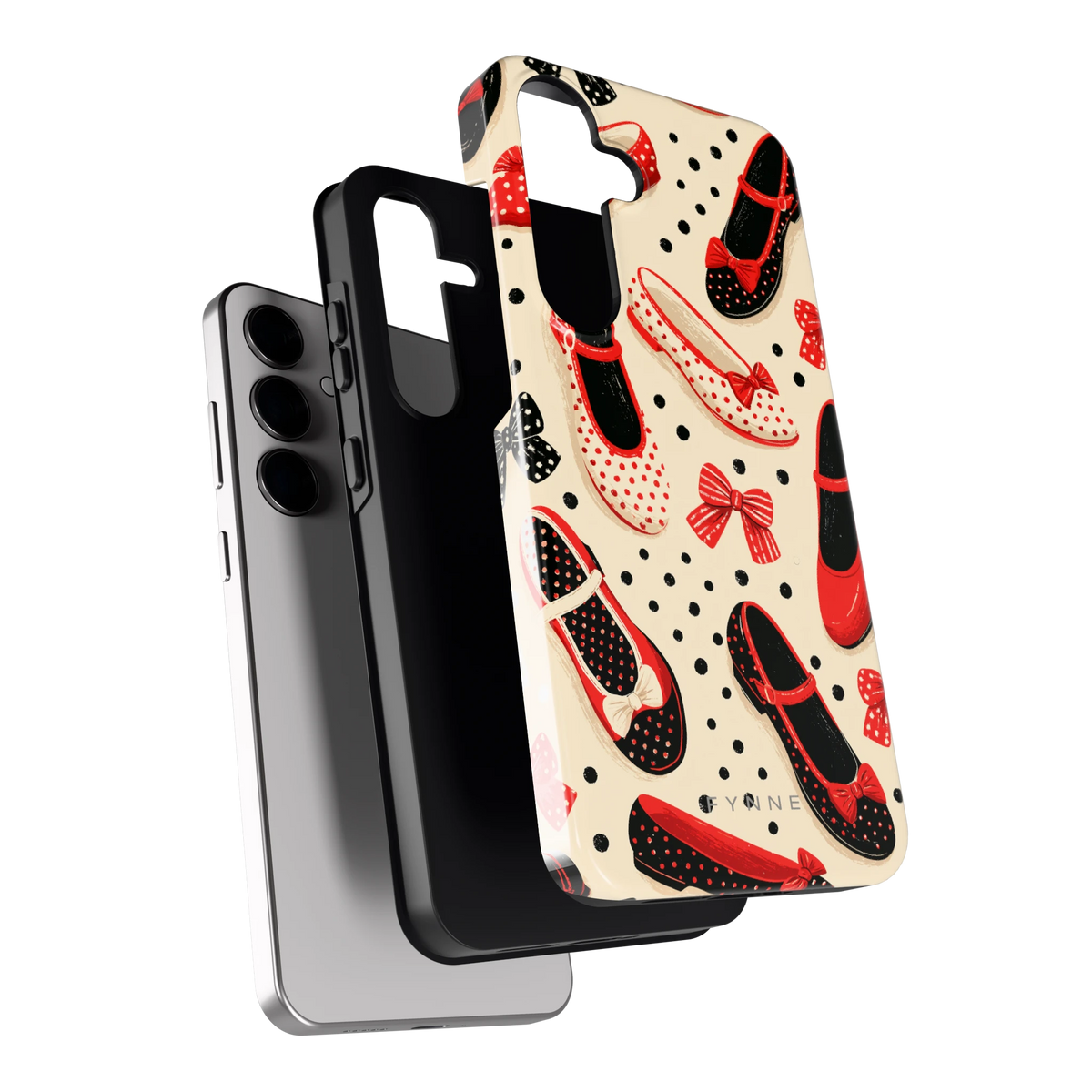 Stippen Ballerina's hoesje voor Galaxy S24+, los van de telefoon