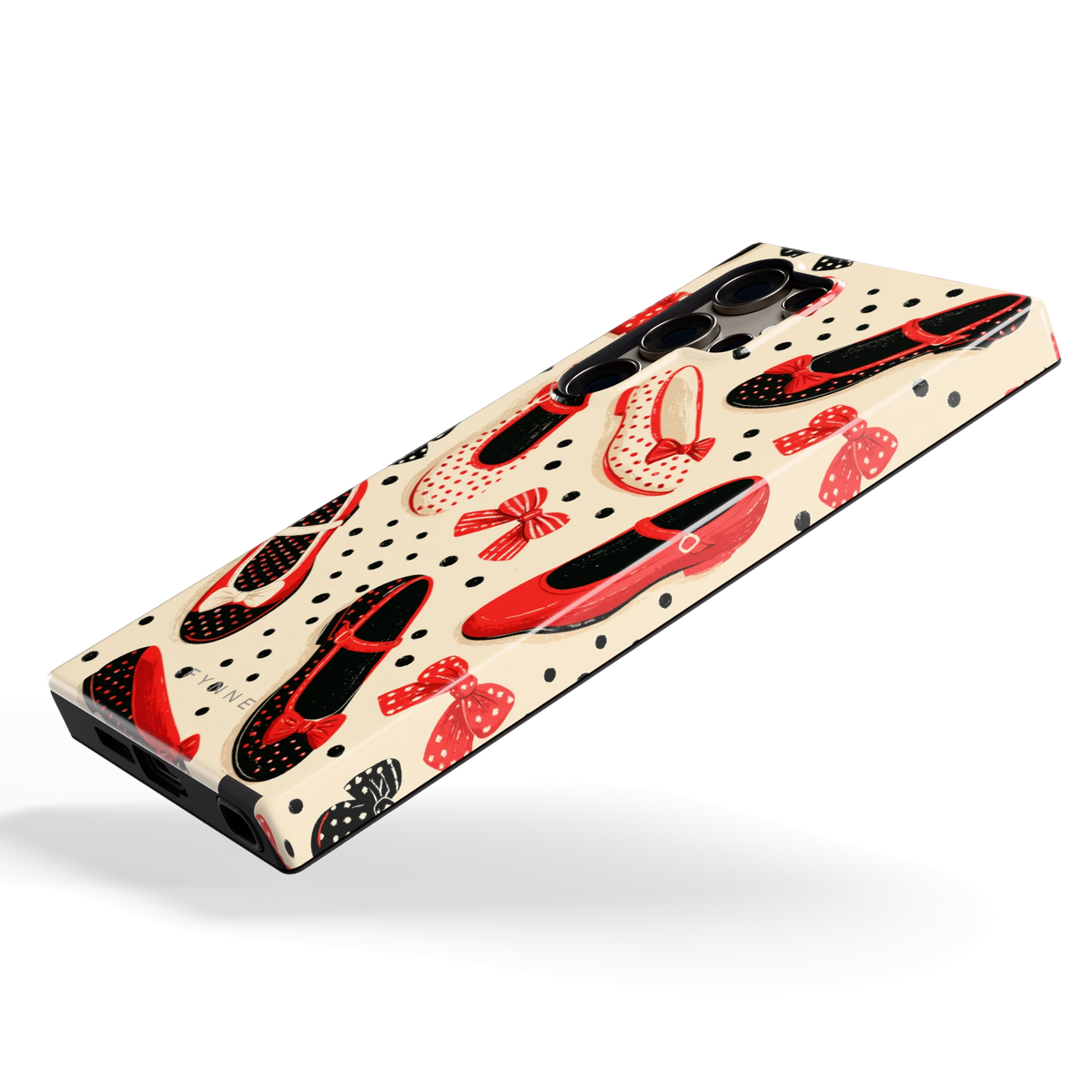 Stippen Ballerina's hoesje voor Galaxy S24 Ultra, schuin