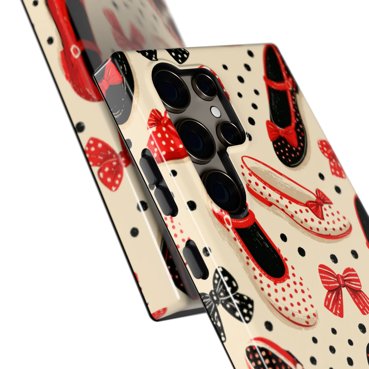 Stippen Ballerina's hoesje voor Galaxy S24 Ultra, close-up
