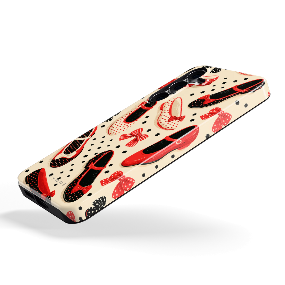 Stippen Ballerina's hoesje voor Galaxy S25 FE, schuin