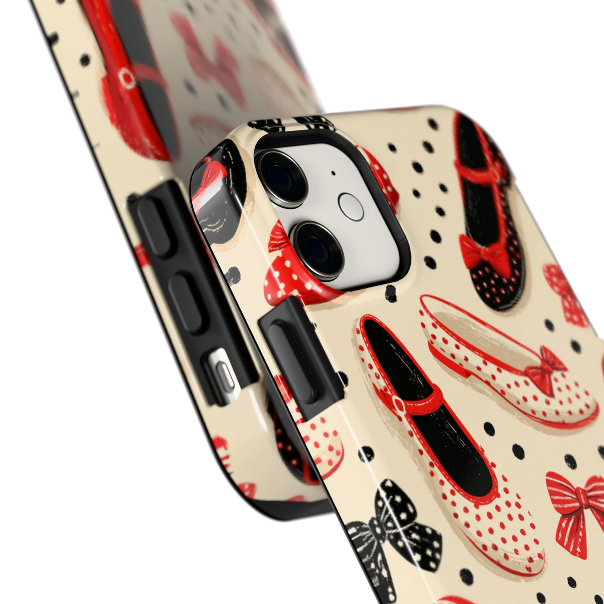 Stippen Ballerina's hoesje voor iPhone 11, close-up