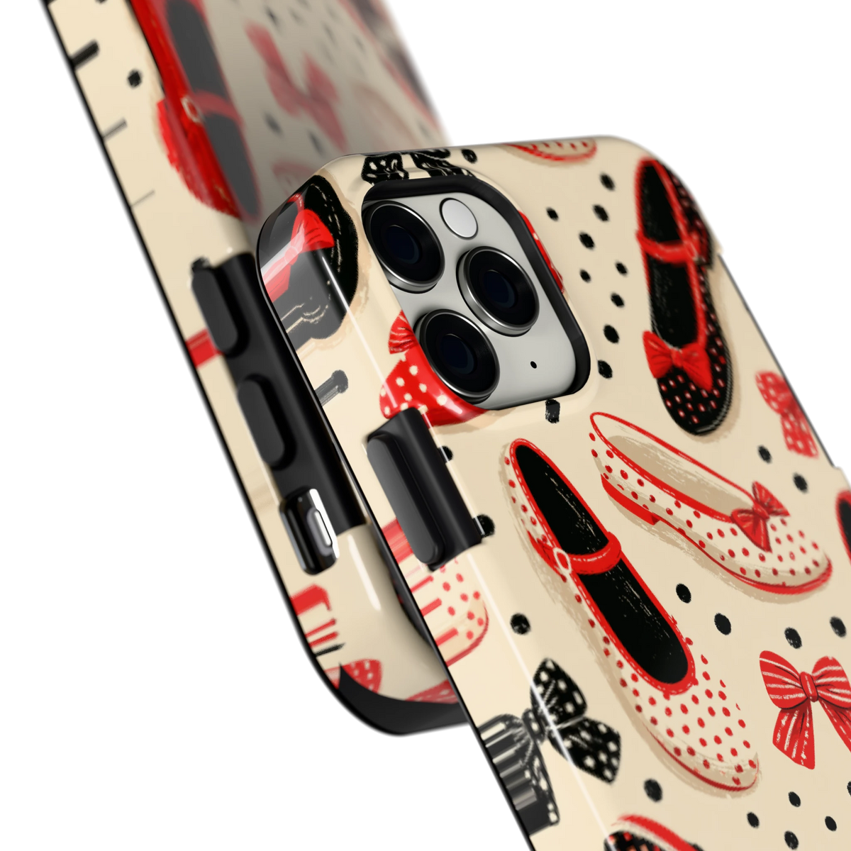 Stippen Ballerina's hoesje voor iPhone 11 Pro, close-up