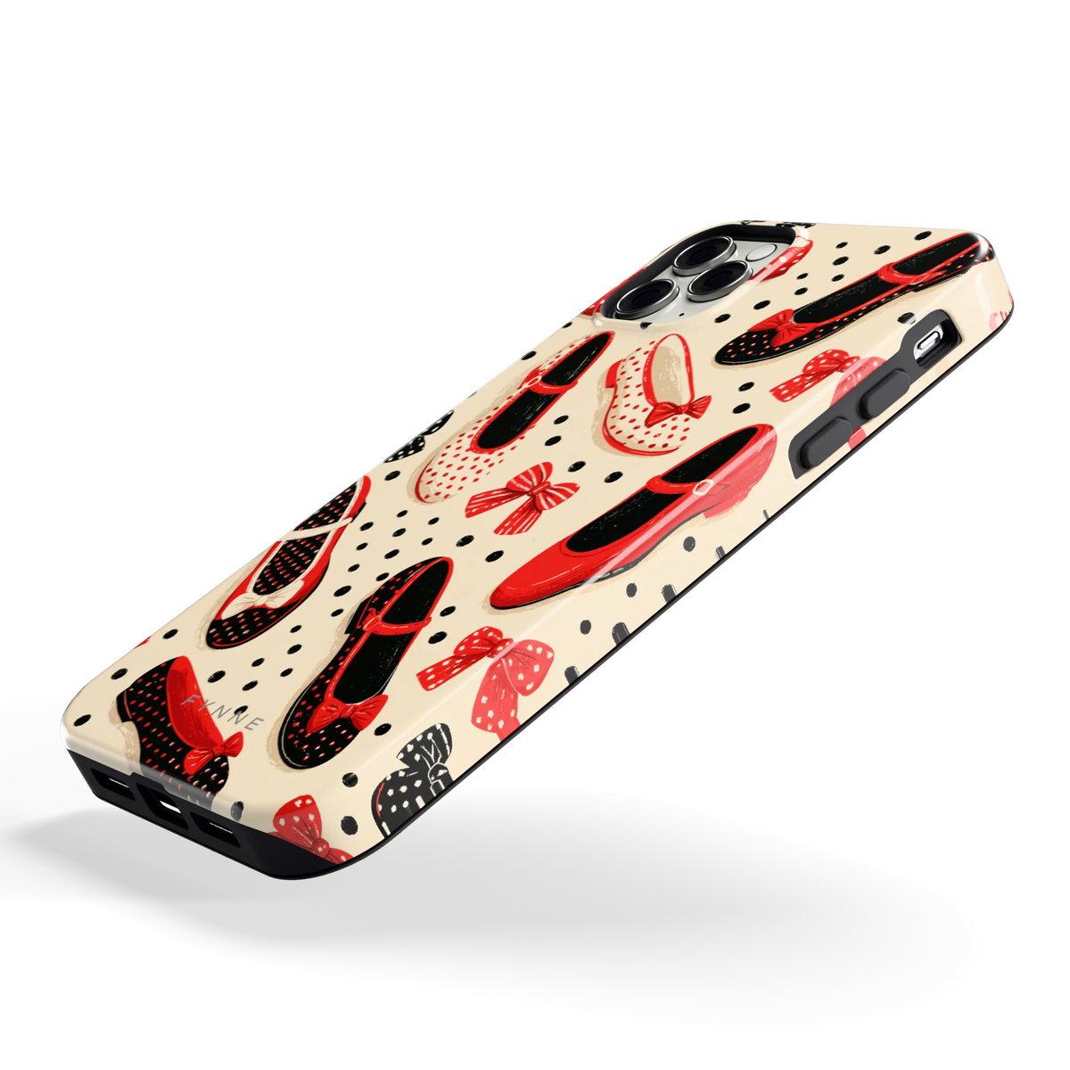 Stippen Ballerina's hoesje voor iPhone 11 Pro Max, schuin