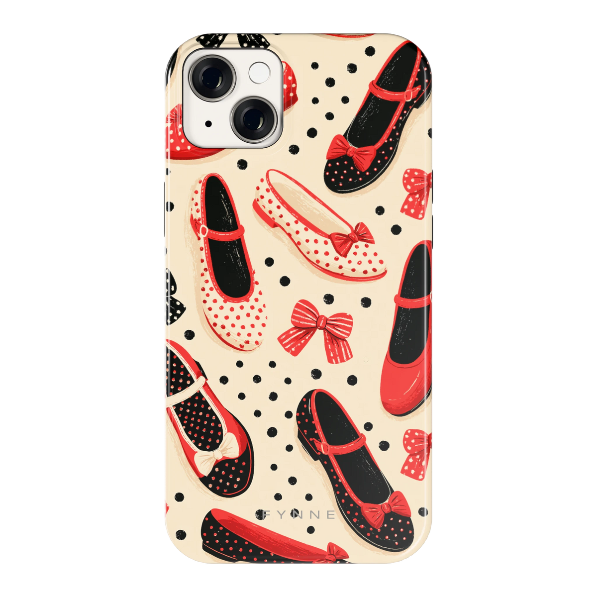 Stippen Ballerina's hoesje voor iPhone 14 Plus, achterkant