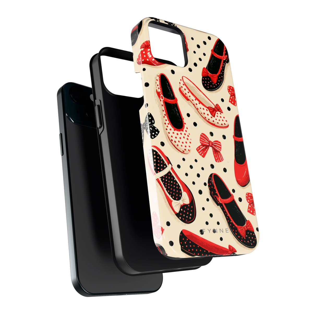 Stippen Ballerina's hoesje voor iPhone 15 Plus, los van de telefoon