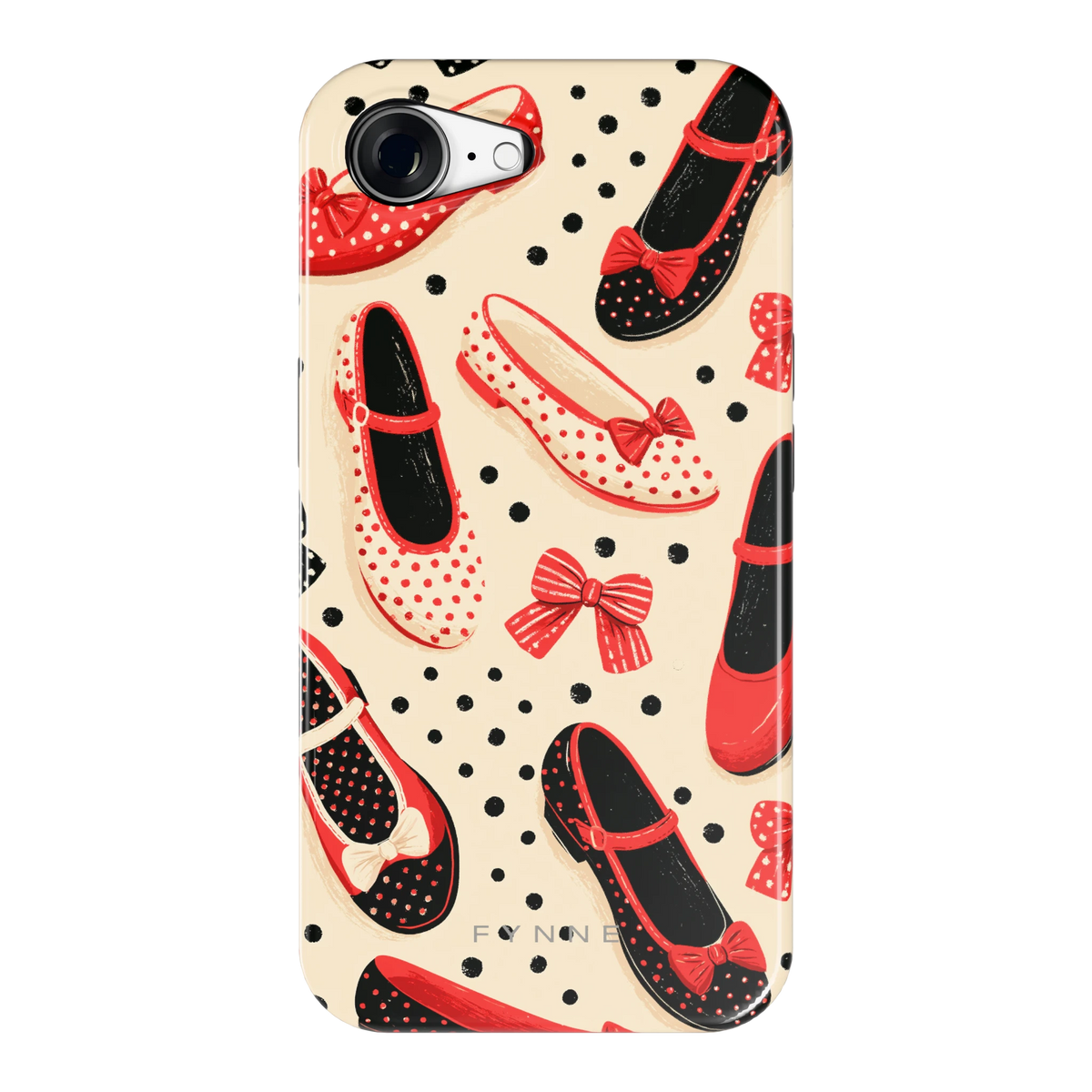 Stippen Ballerina's hoesje voor iPhone 16e, achterkant