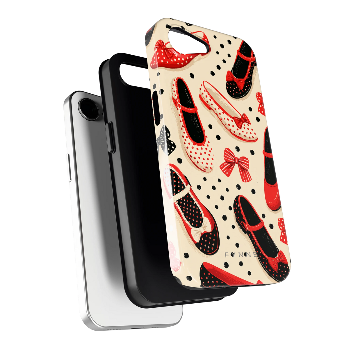 Stippen Ballerina's hoesje voor iPhone 16e, los van de telefoon
