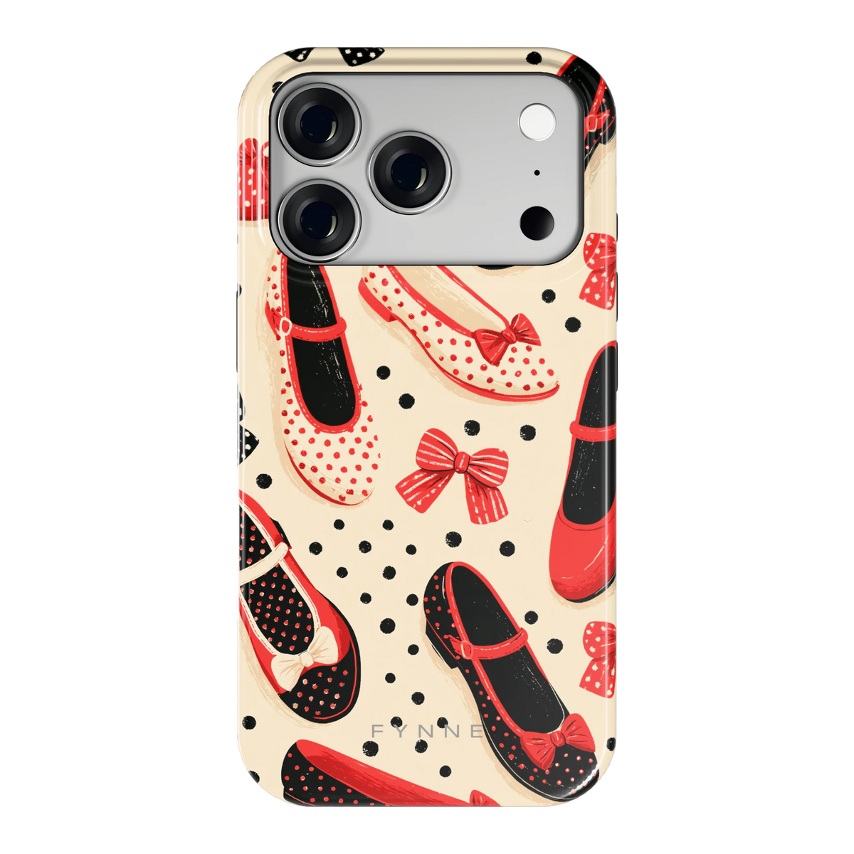 Stippen Ballerina's hoesje voor iPhone 18 Pro, achterkant