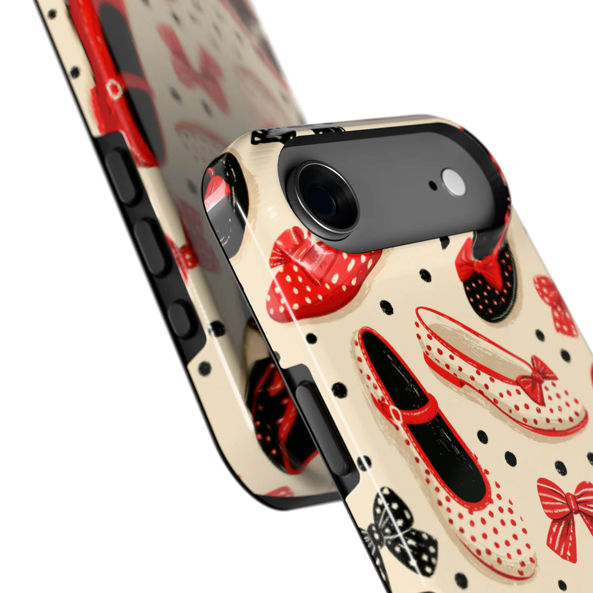 Stippen Ballerina's hoesje voor iPhone Air, close-up
