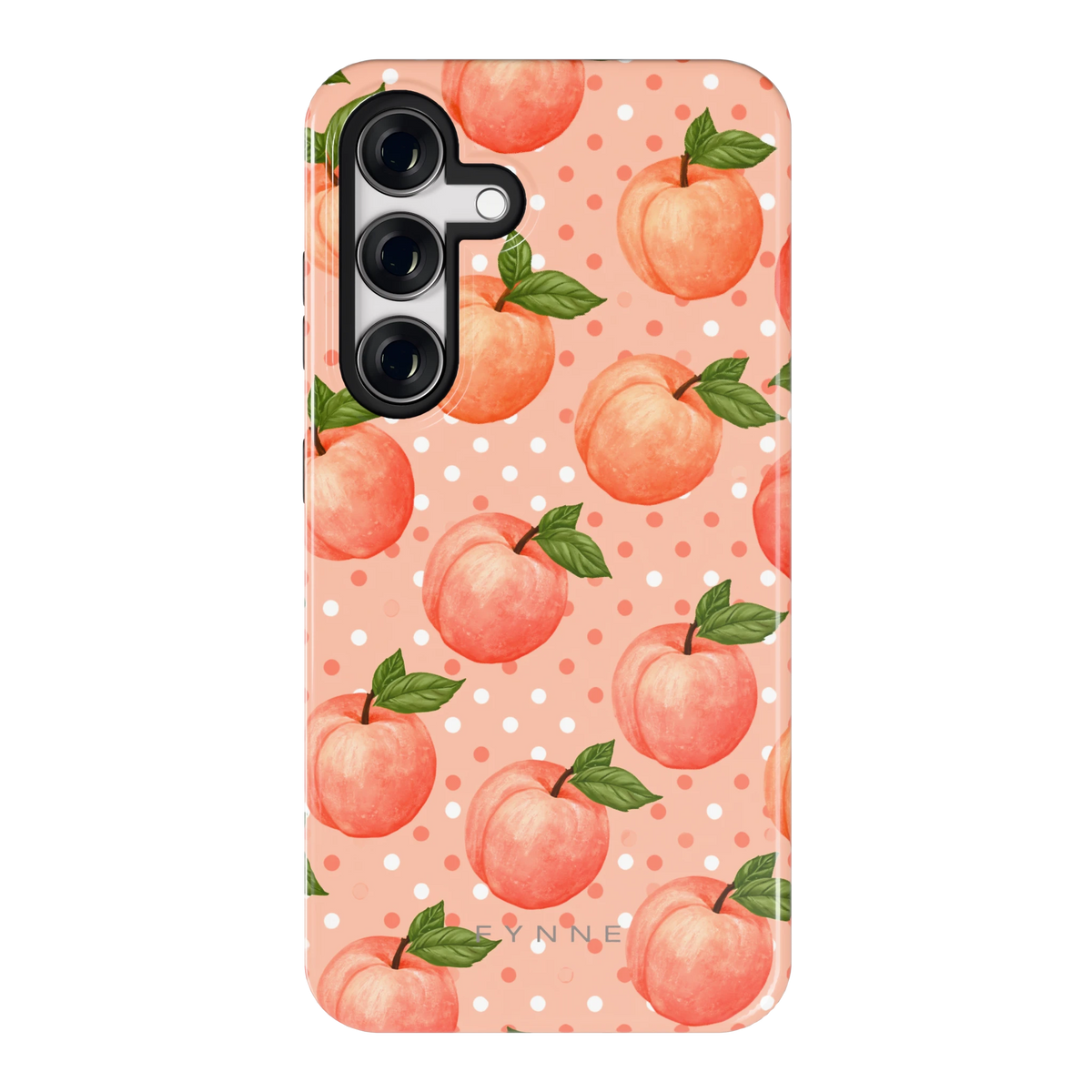 Perziken met stippen hoesje voor Galaxy S24, achterkant