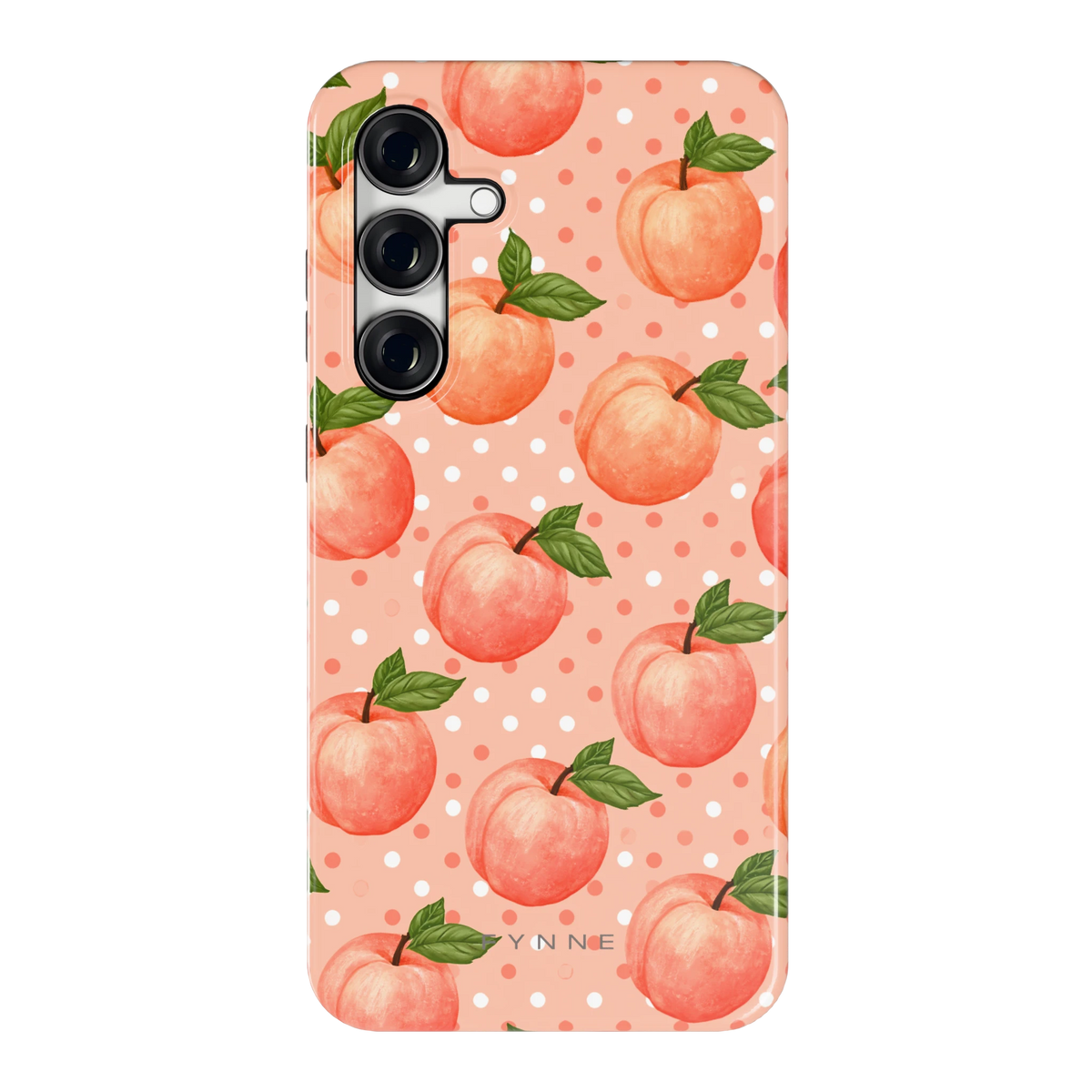 Perziken met stippen hoesje voor Galaxy S24 FE, achterkant