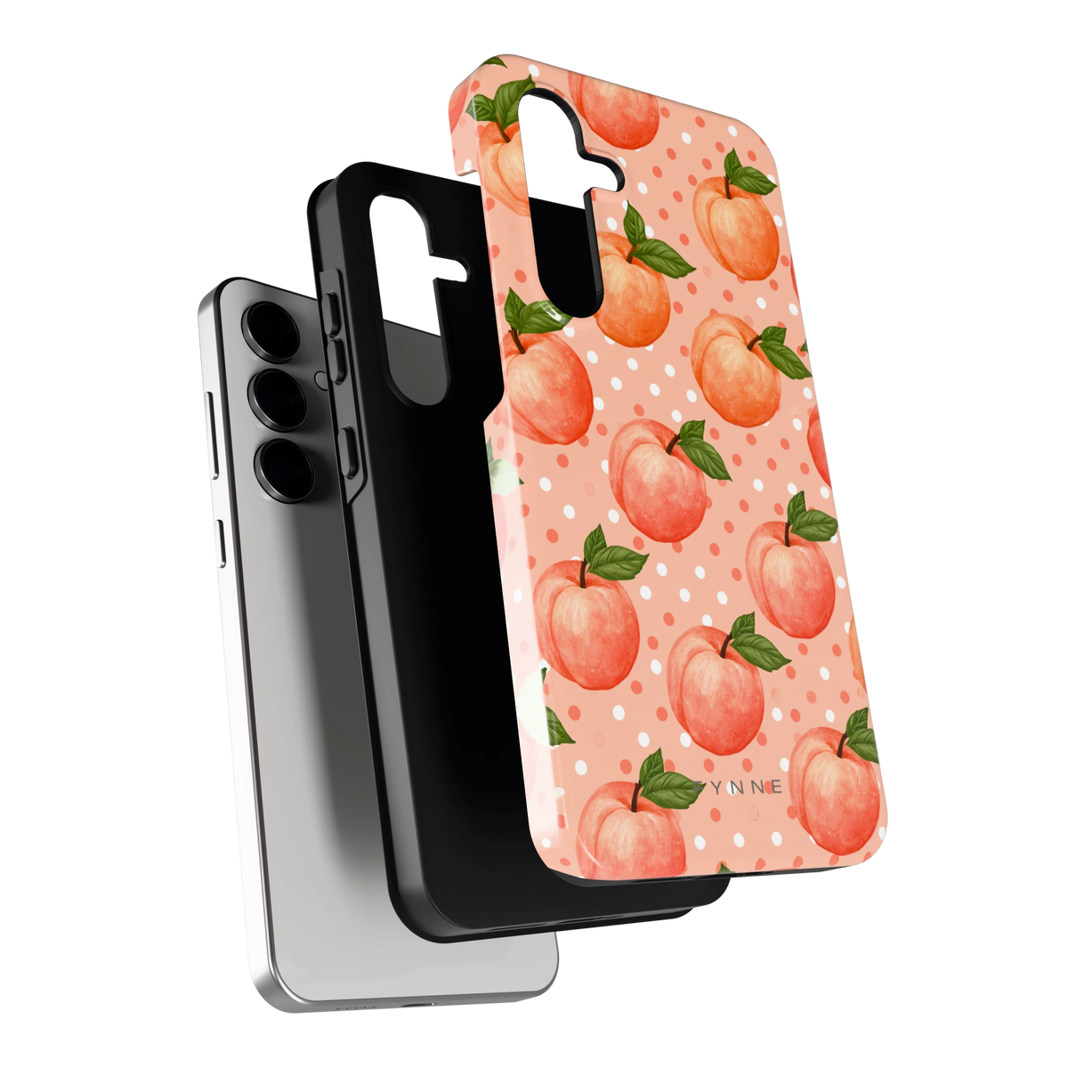 Perziken met stippen hoesje voor Galaxy S24 FE, los van de telefoon
