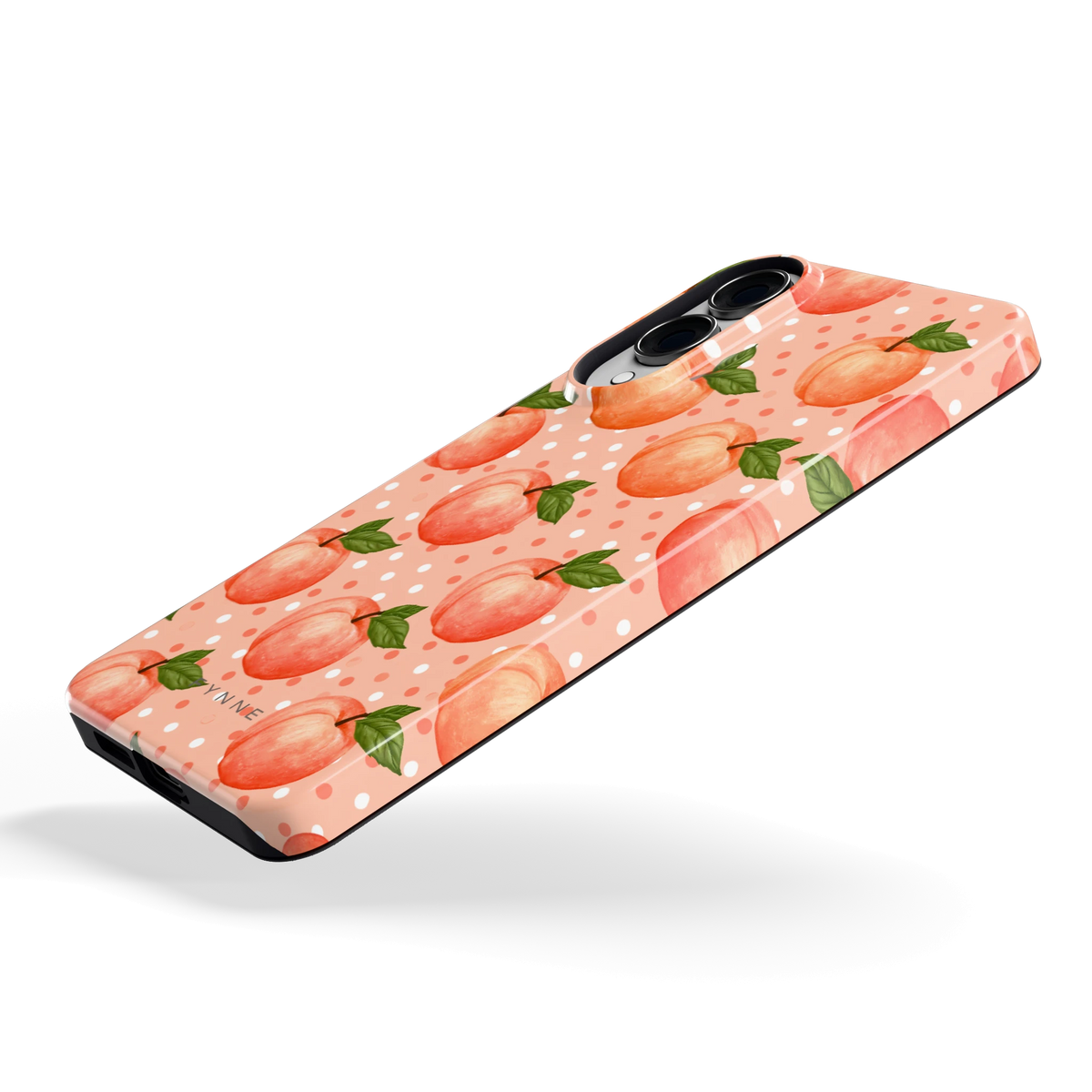 Perziken met stippen hoesje voor Galaxy S25 Edge, schuin
