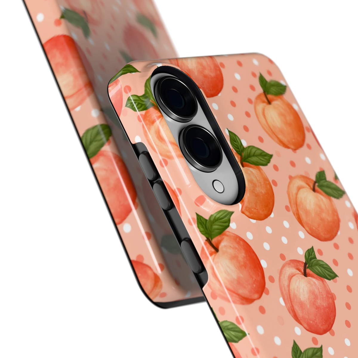 Perziken met stippen hoesje voor Galaxy S25 Edge, close-up